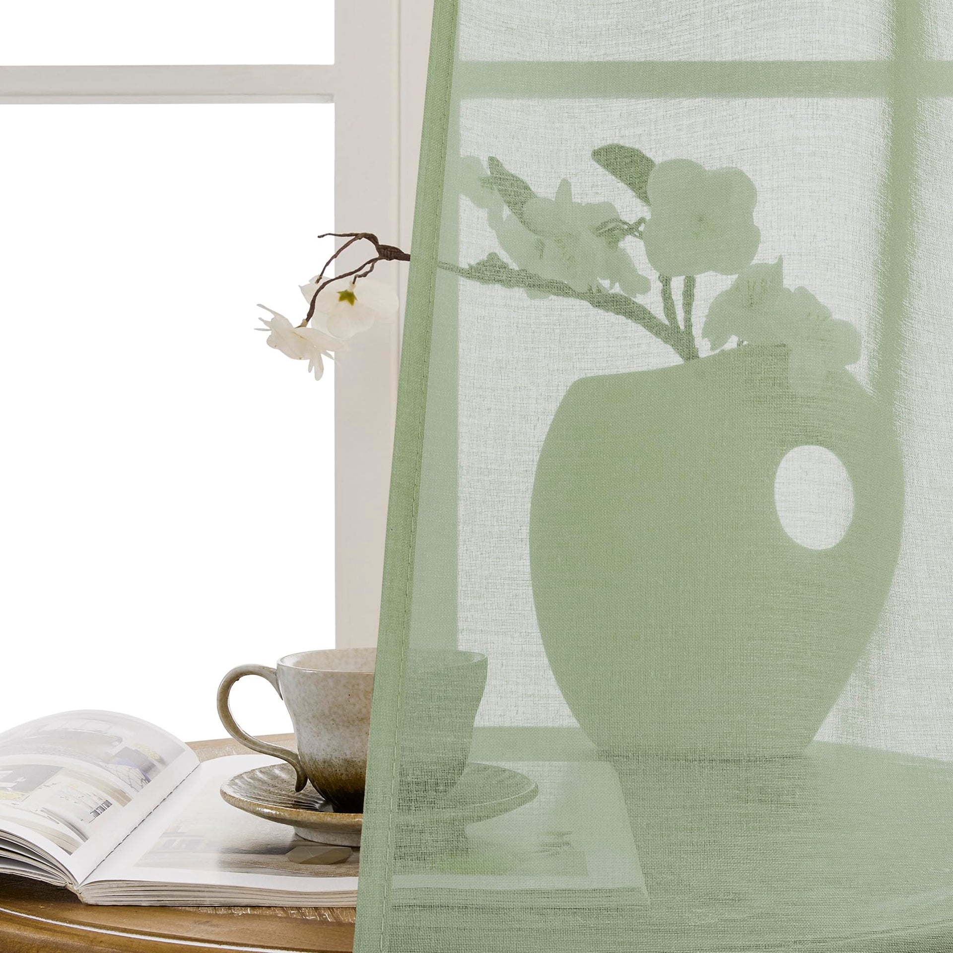 Small Sheer Door Curtain Closet Linen Textured Curtain Sheers Doorway Light Filtering Voile French Door Rod Pocket Curtains Patio Glass Doors