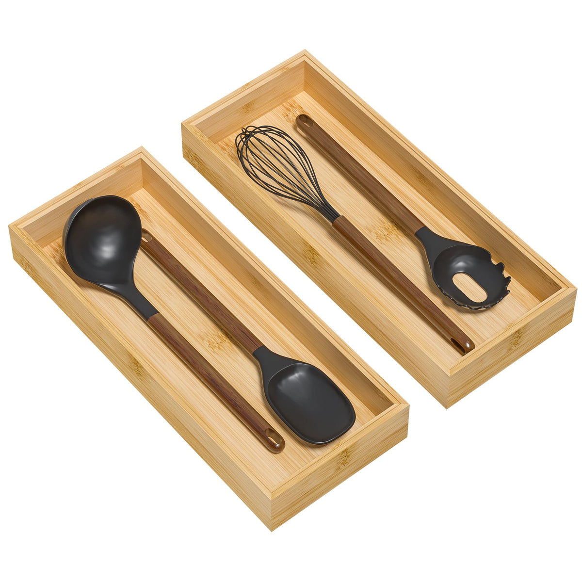 Bamboo Kitchen Drawer Organizer (2 Count)