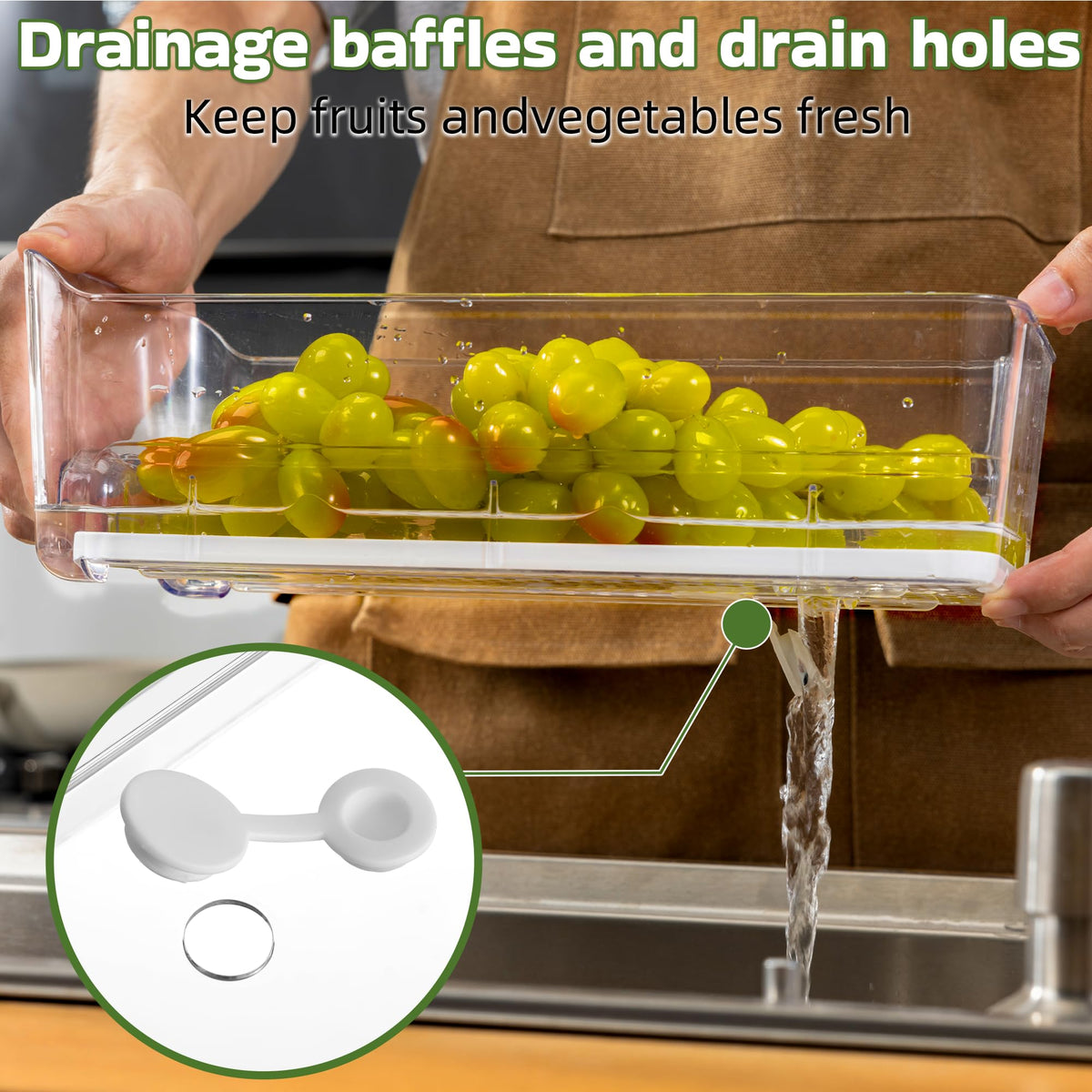 Large Fridge Organizer Drawers (4 Count)