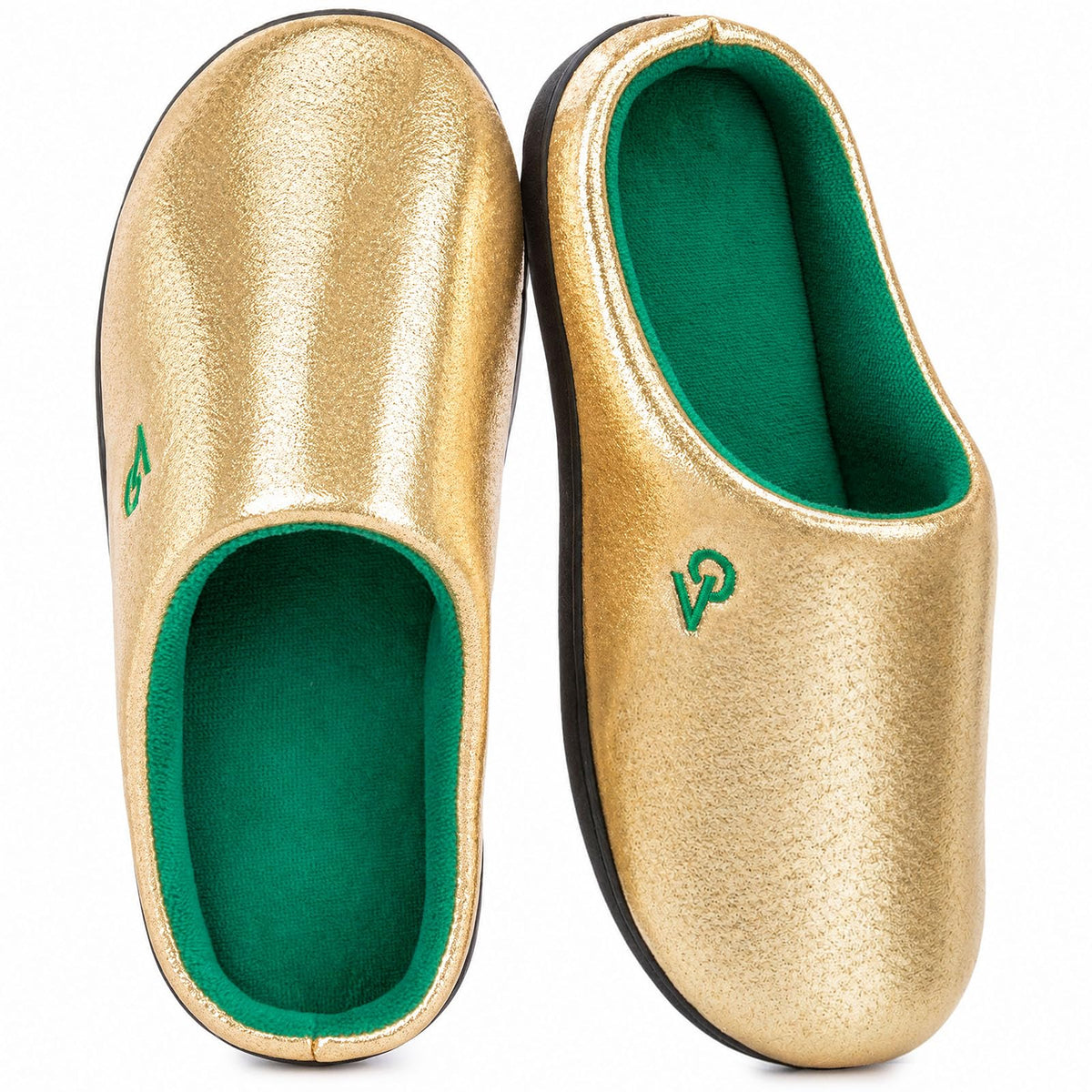 Men's Two Tone Cozy House Slippers Pitch Gold