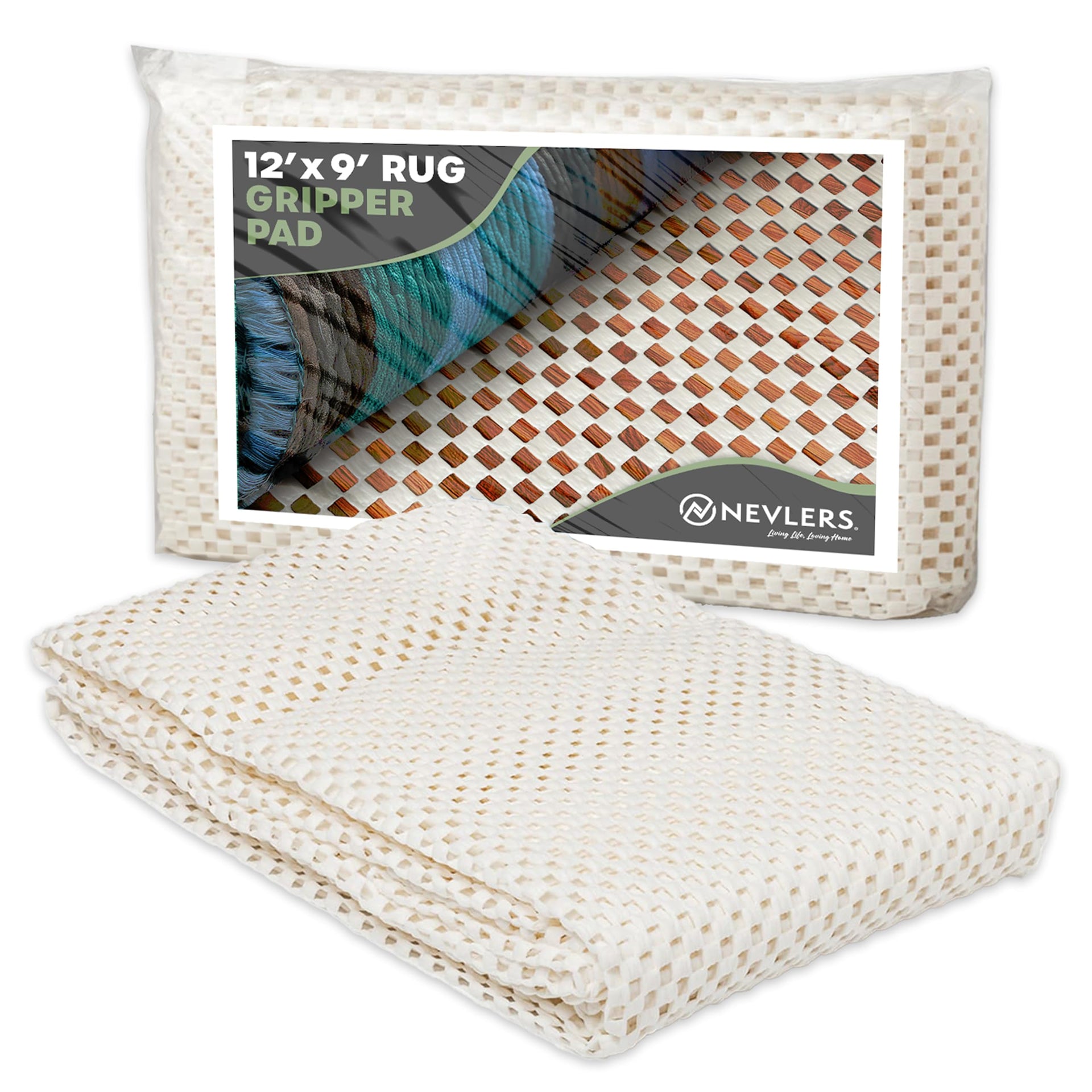 9 ft x 12 ft White Rug Gripper for Hardwood Floors & Other Surfaces (108 Sq Ft)