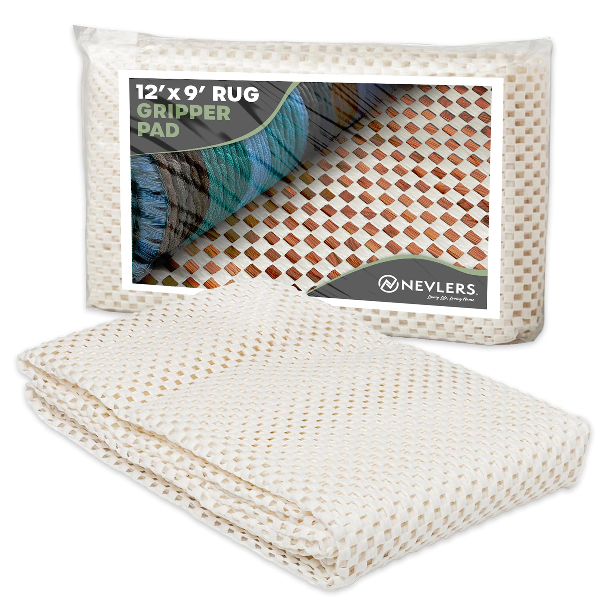 9 ft x 12 ft White Rug Gripper for Hardwood Floors & Other Surfaces (108 Sq Ft)