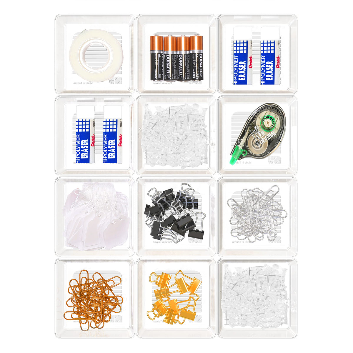 Clear Desk Drawer Organizer (12 Count)
