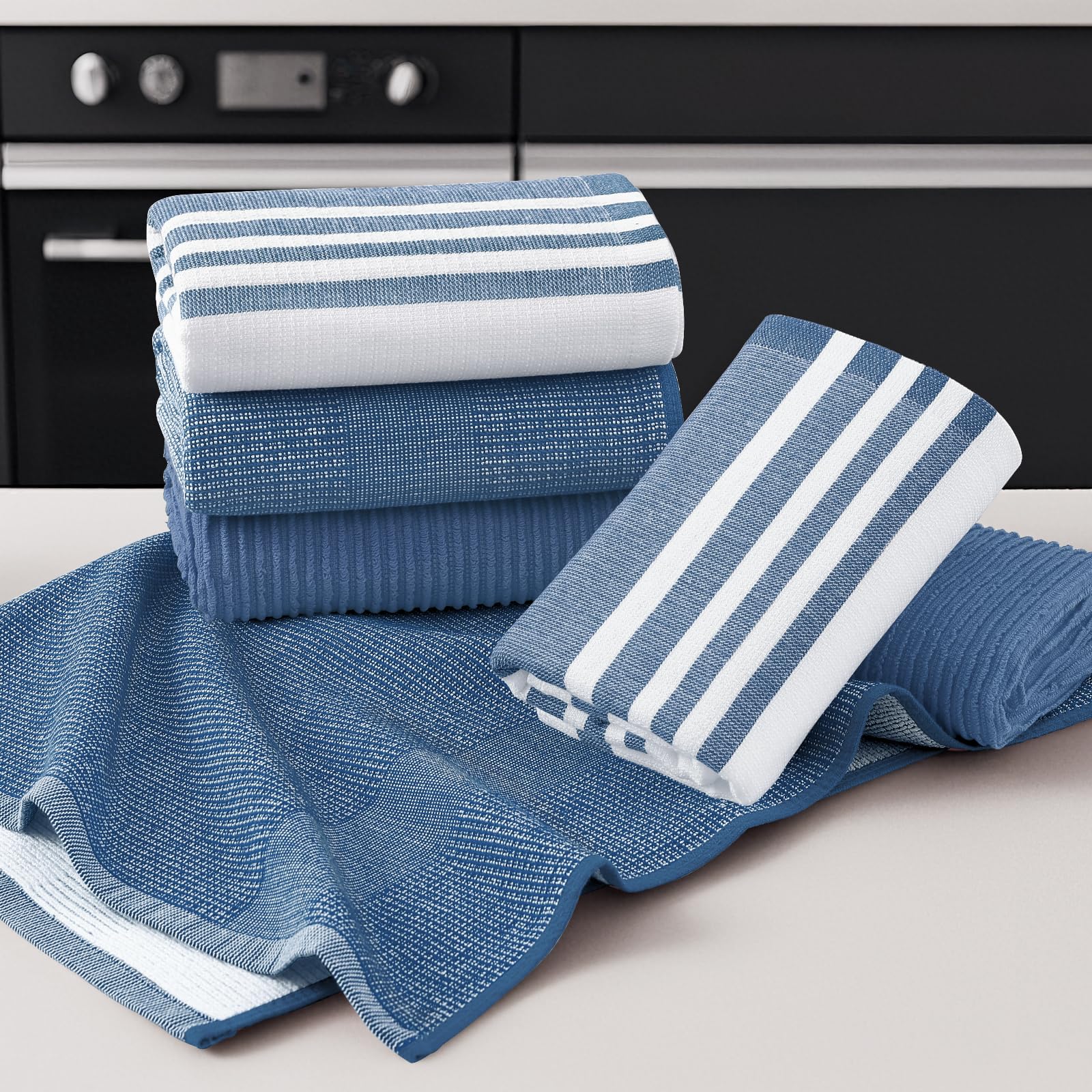 Cotton 380 GSM Premium Kitchen Towels (6 Count)