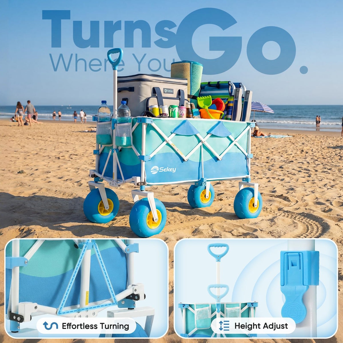 Heavy Duty Beach Wagon with 9" Big Sand