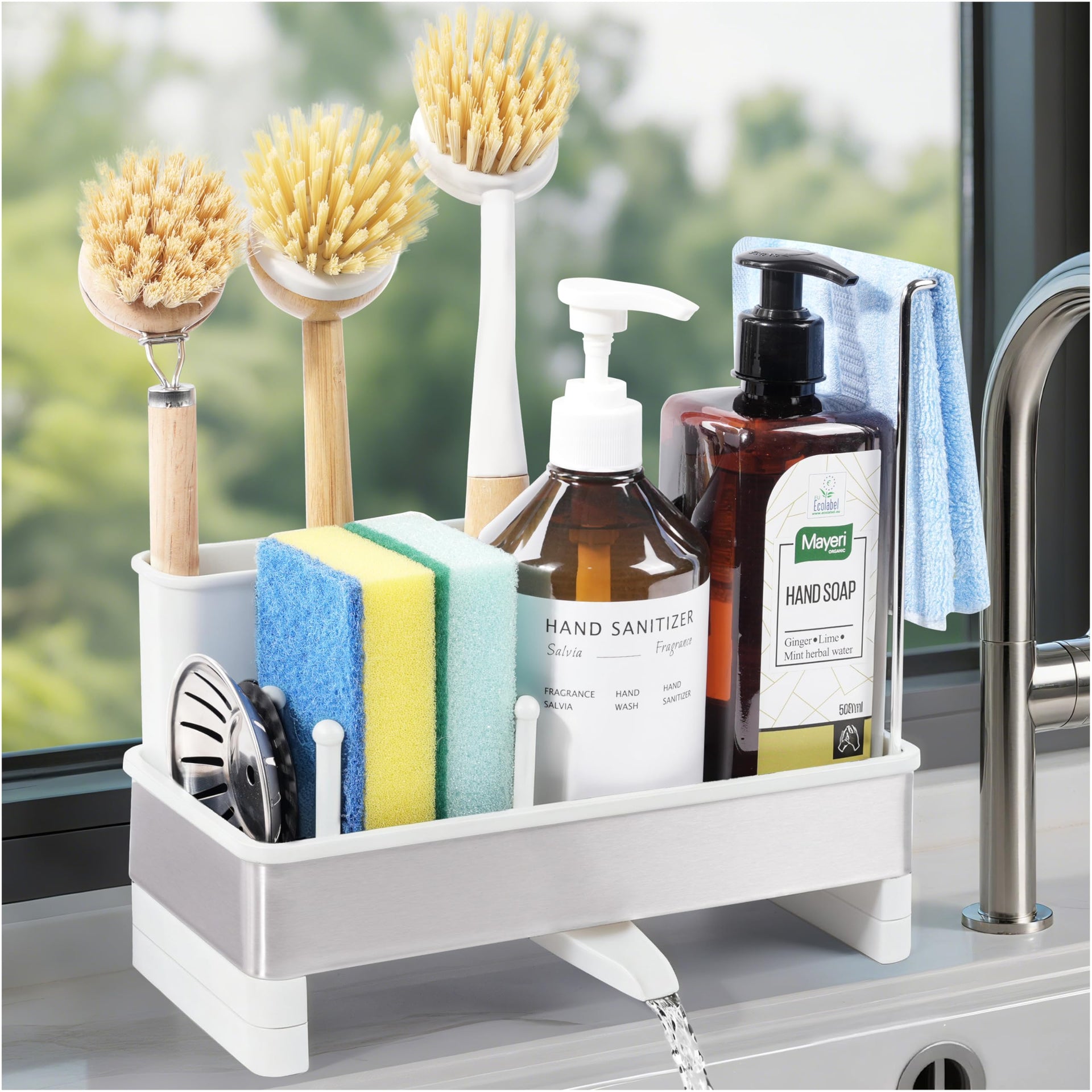 Sponge Holder for Kitchen Sink Caddy Organizer