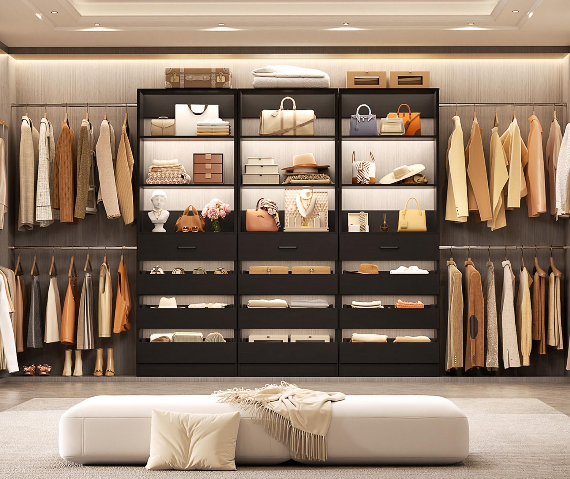 Closet System with 12 Drawers