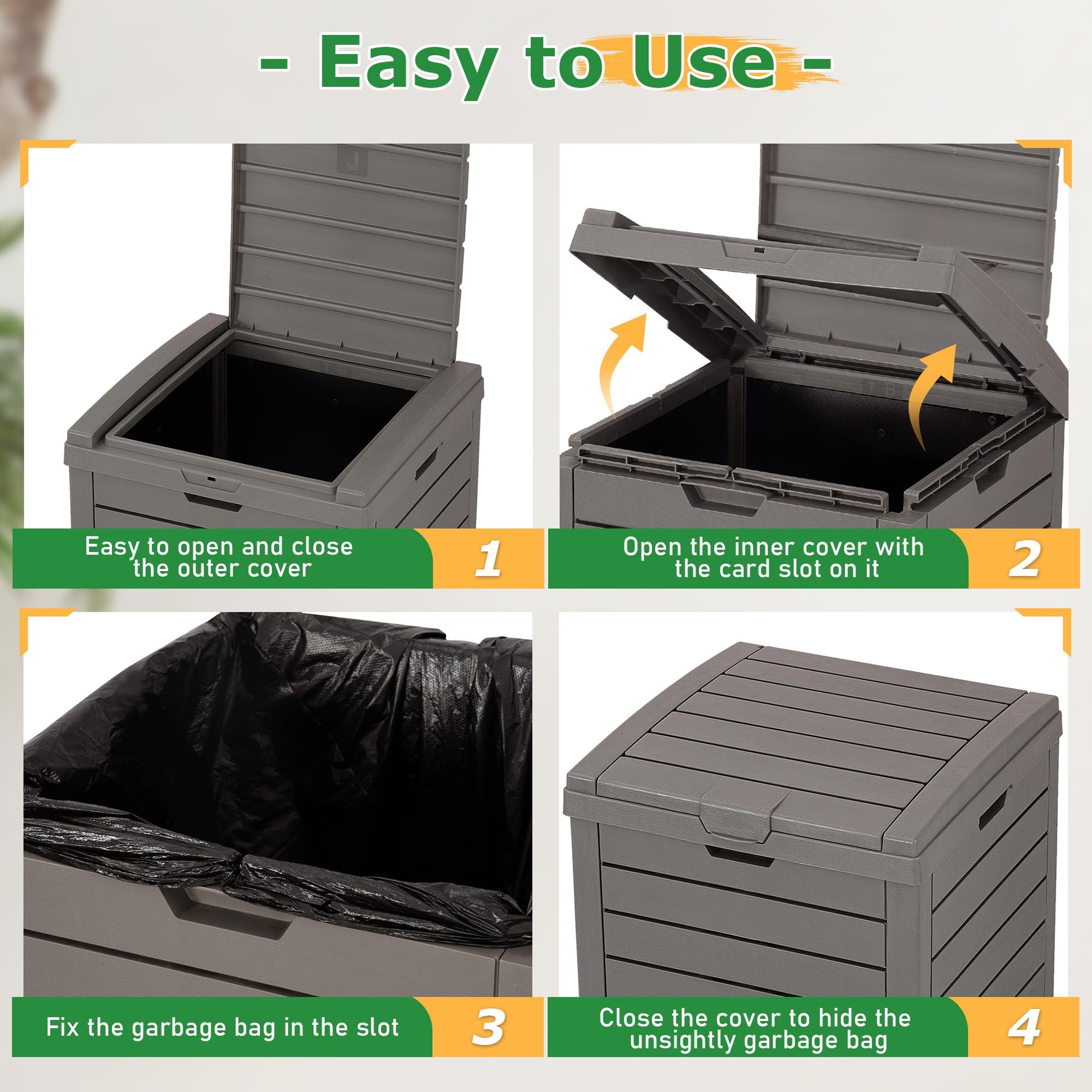 31 Gal Outdoor Trash Can with Lid