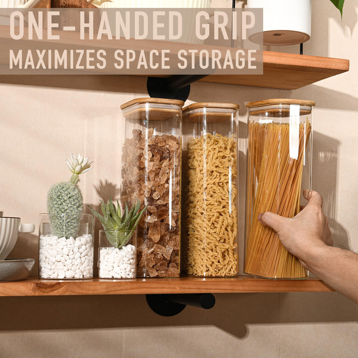 71oz Rectangle Airtight Glass Storage Containers with Bamboo Lids (3 Count)