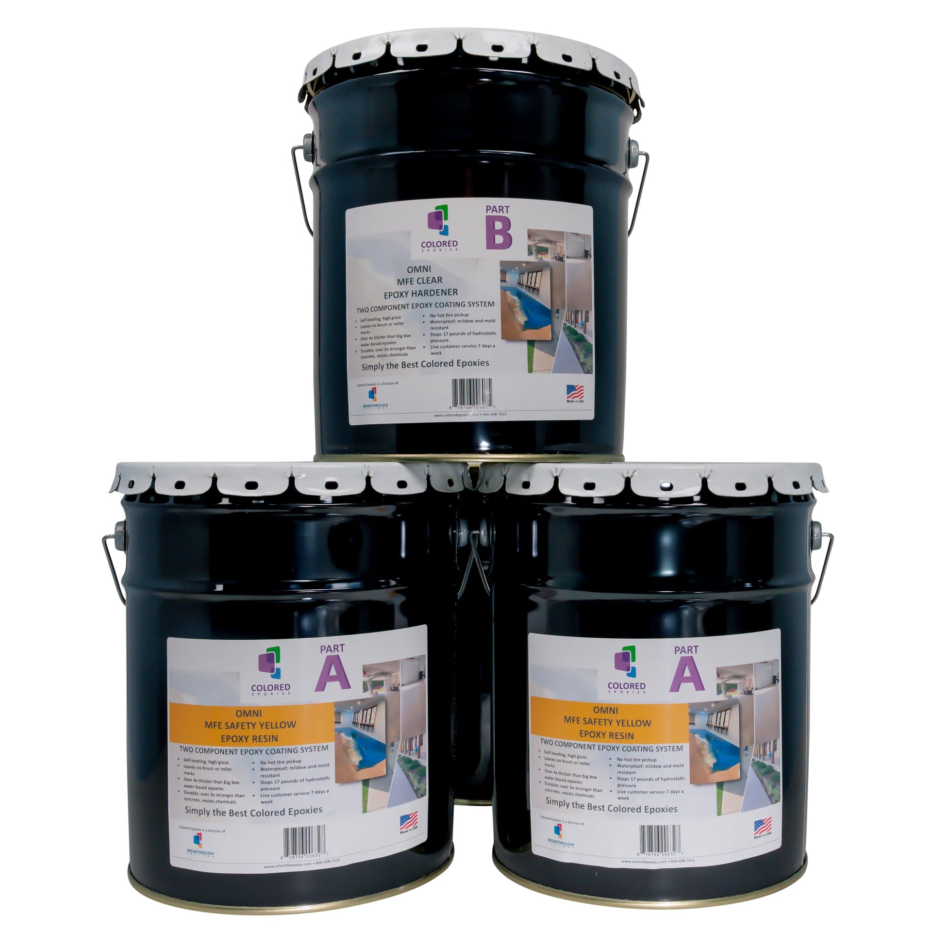 Safety Yellow Epoxy Resin Coating Made with Beautiful and Vibrant Pigments (1920 Fl Oz)