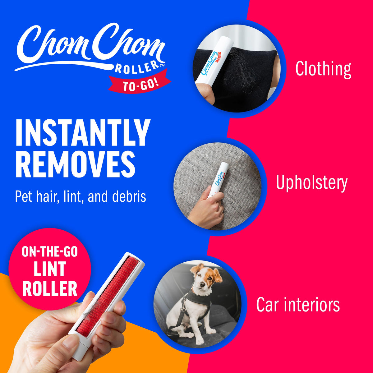 Reusable Lint Roller Pet Hair Removal Tool for Clothes