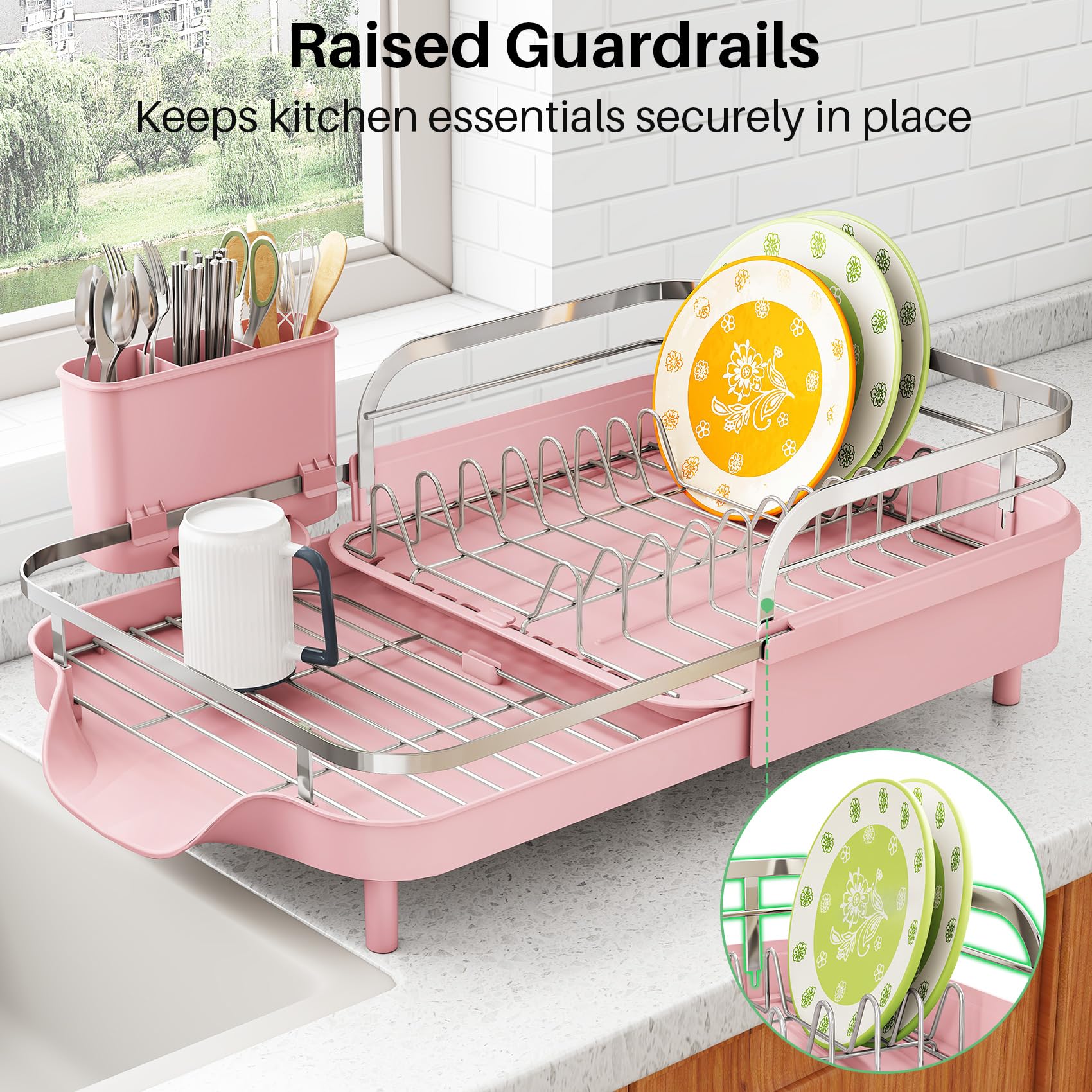 Expandable Dish Drying Rack for Small Kitchen Counter