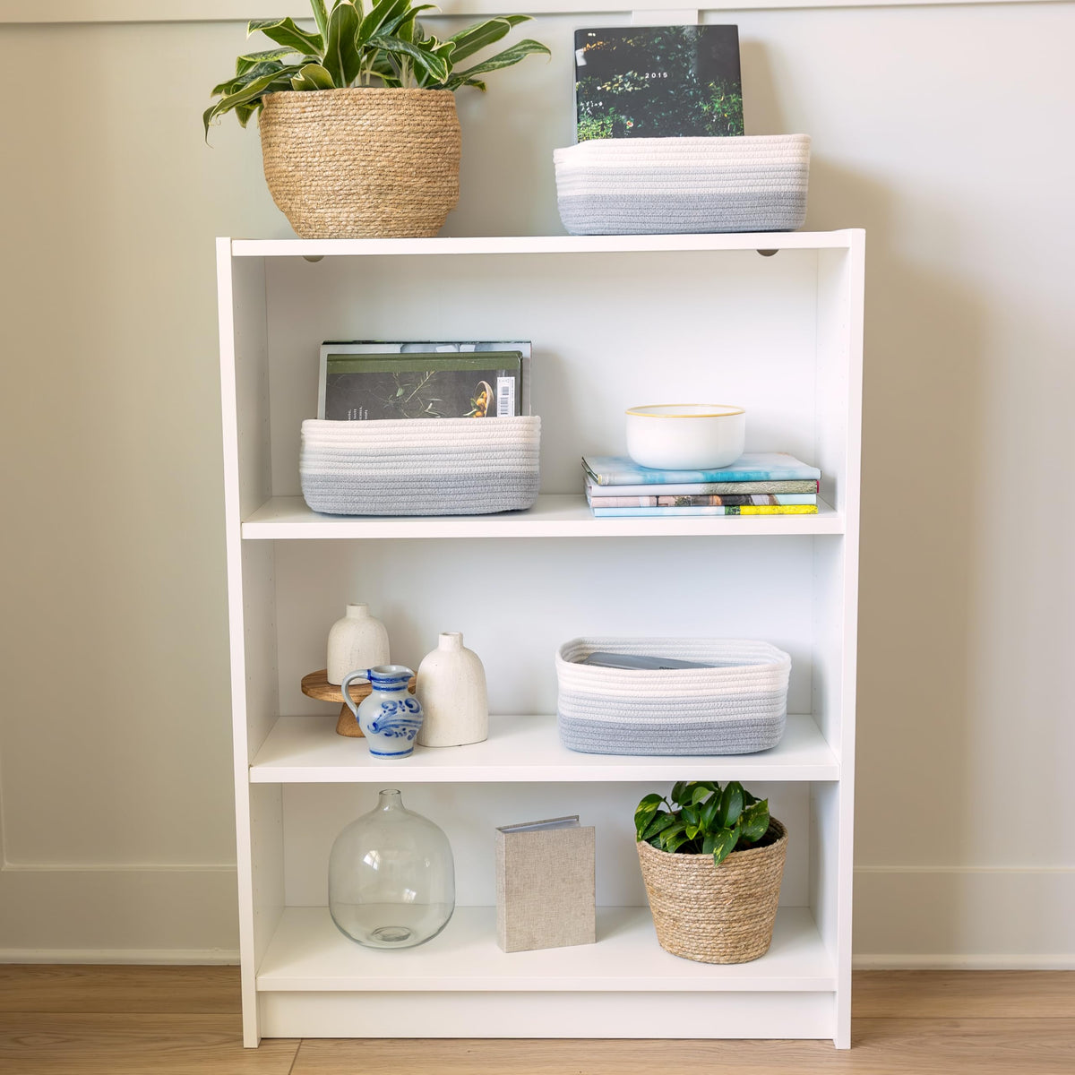 11.8"x8"x4.5” Rectangle Storage Baskets for Shelves 3 Pack (3 Count)