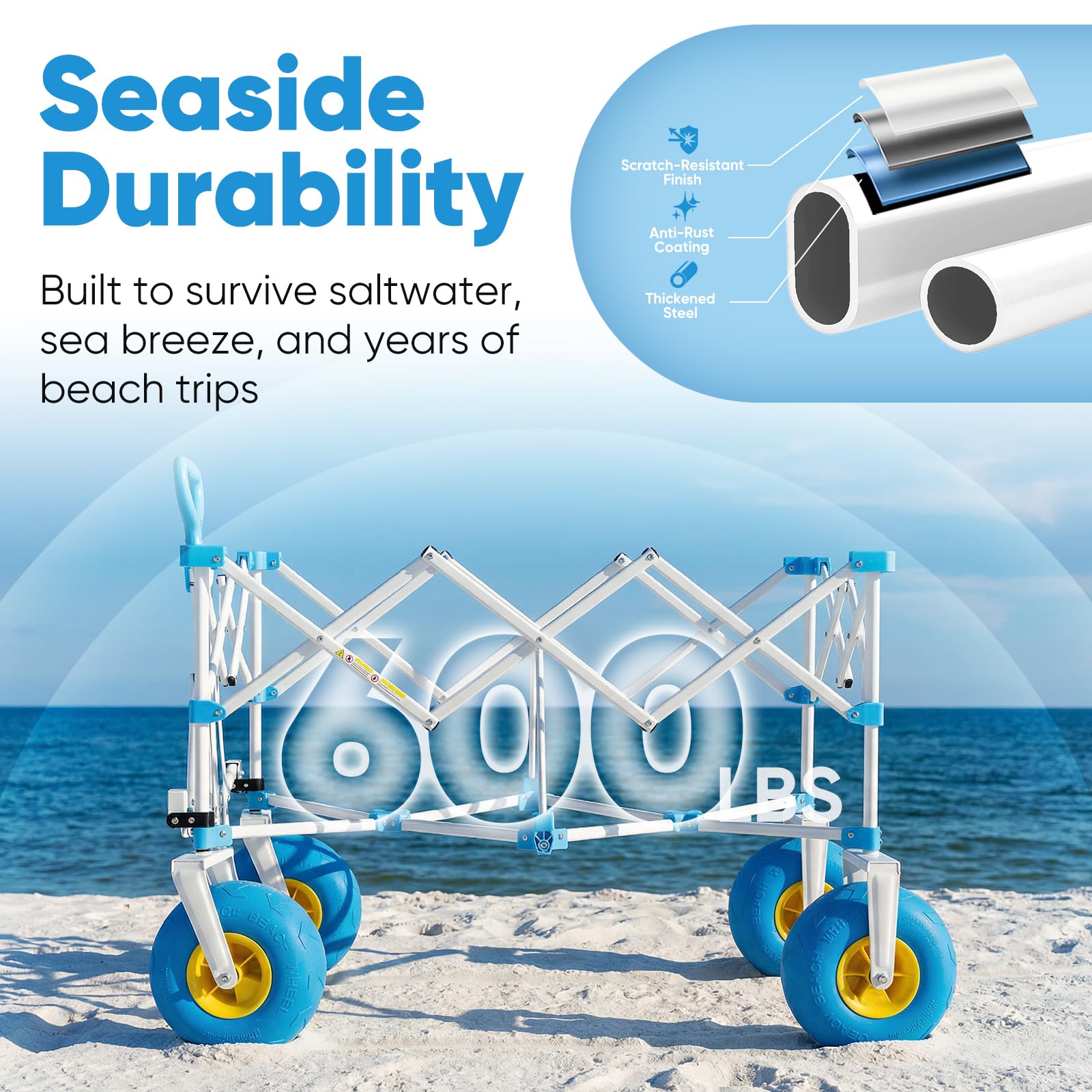 Heavy Duty Beach Wagon with 9" Big Sand
