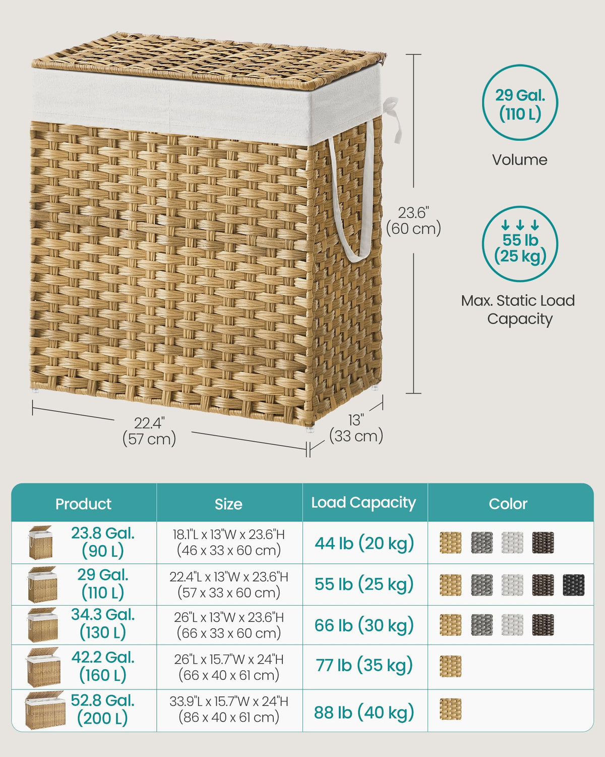 Laundry Hamper with Lid - ModHome Supplies