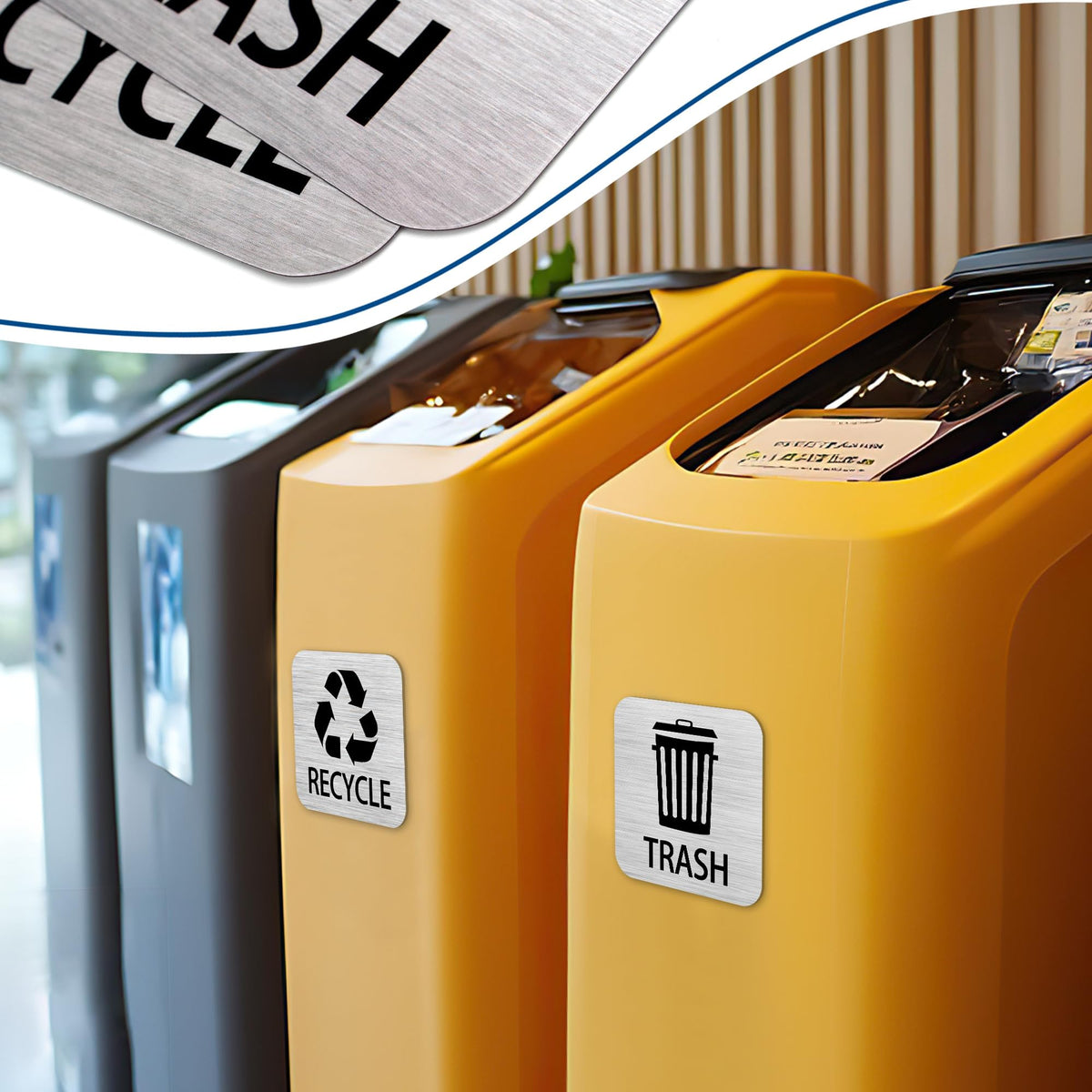 Recycle and Trash Magnets Sticker for Recycling Bins and Kitchen Cans