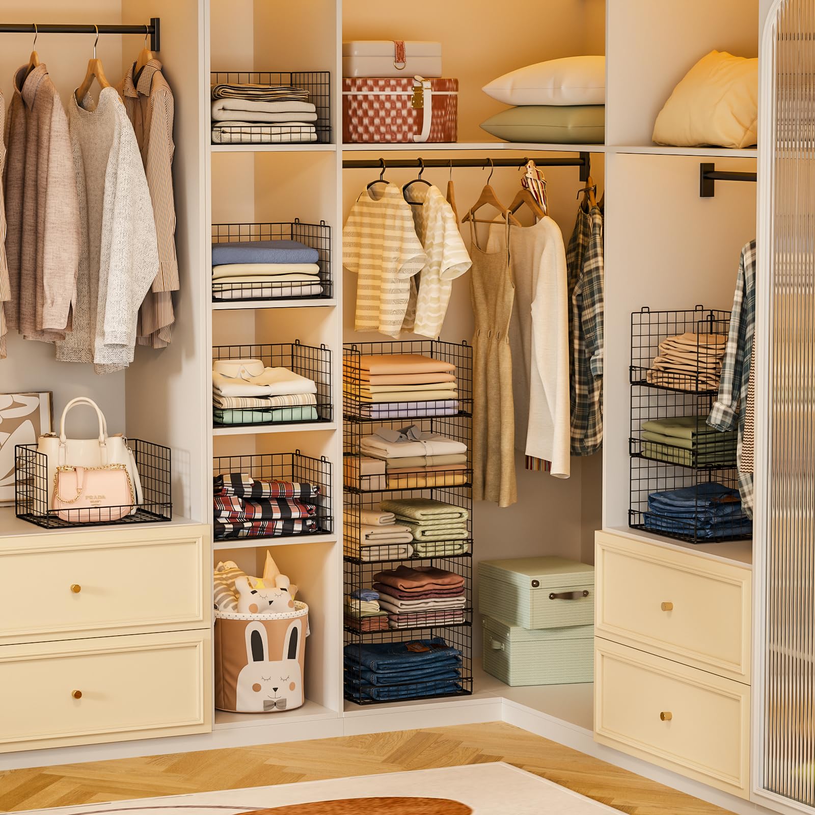 5 Tier Stackable Closet Organizers and Storage Shelves