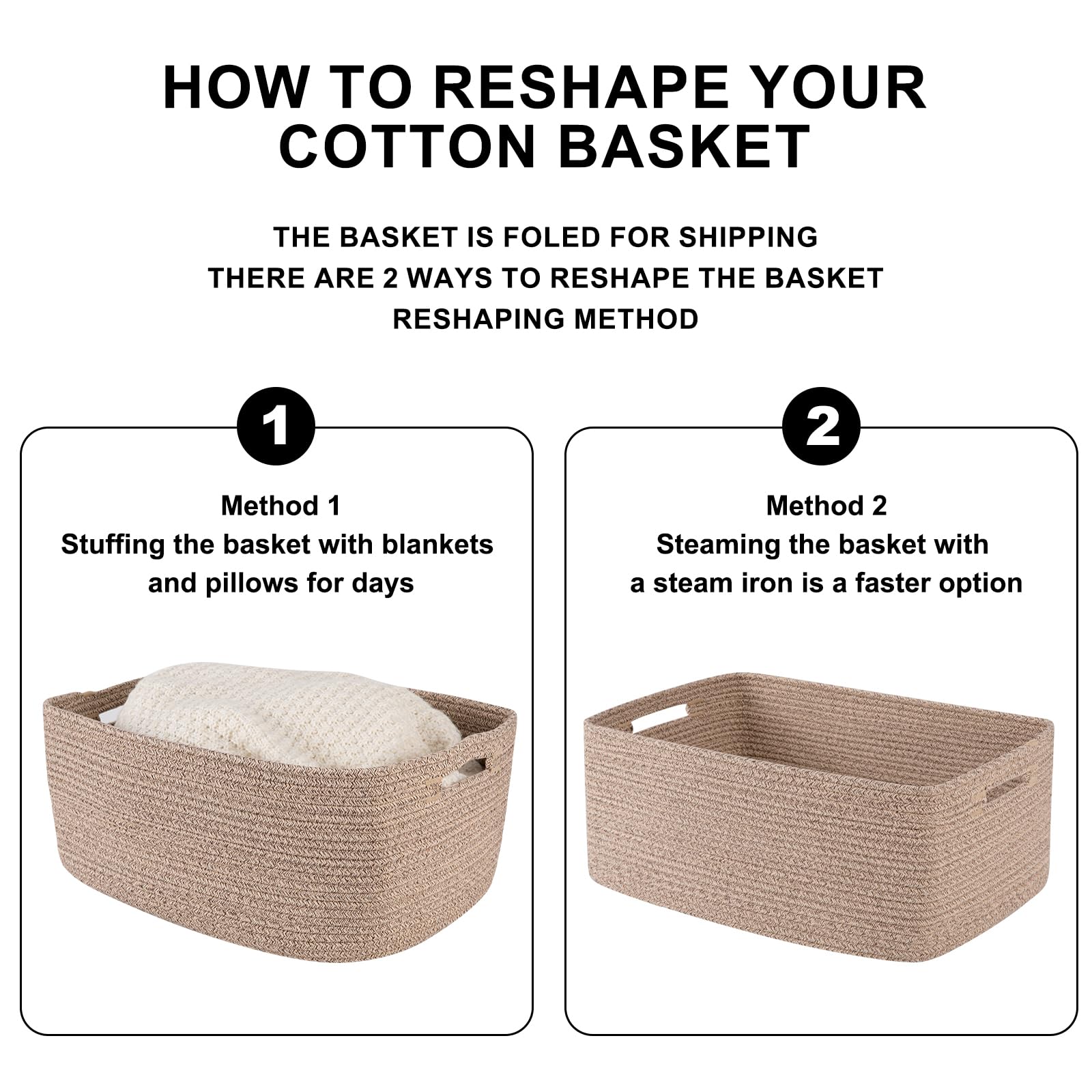 Large Storage Basket for Organizing (2 Count)