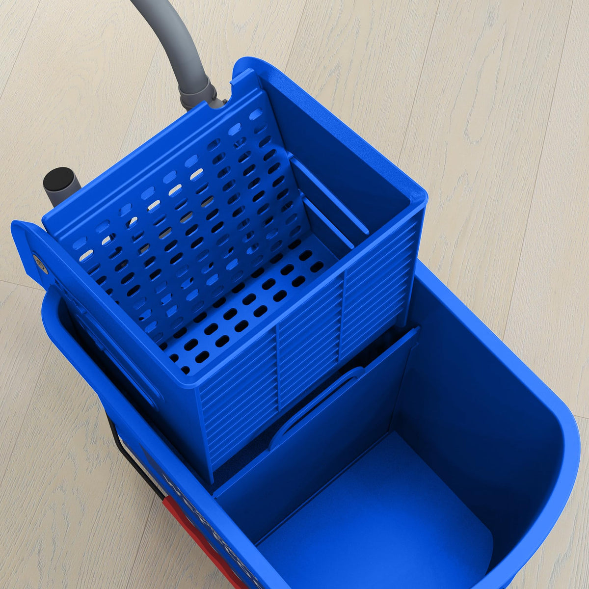 Commercial Mop Bucket Side Press Wringer Wheels 21 Quart Blue