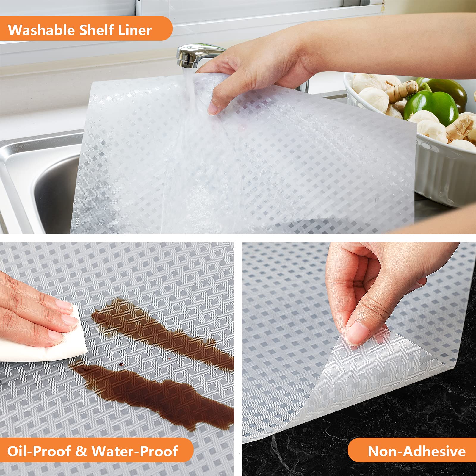 Shelf Liners for Kitchen Cabinets Non Adhensive
