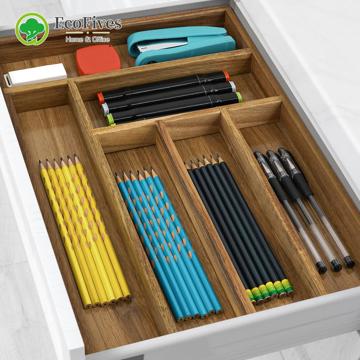 Luxury Acacia Kitchen Drawer Organizer