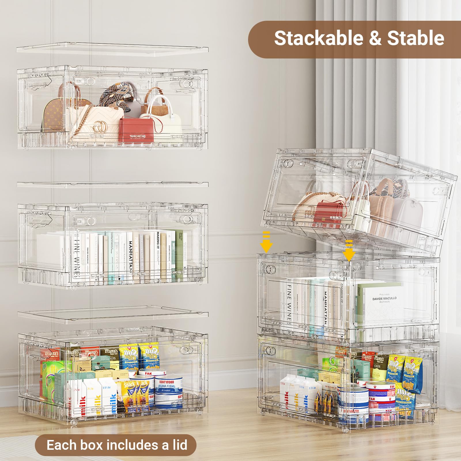 240Qt Stackable Storage Bins with Lids Wheels (3 Count)