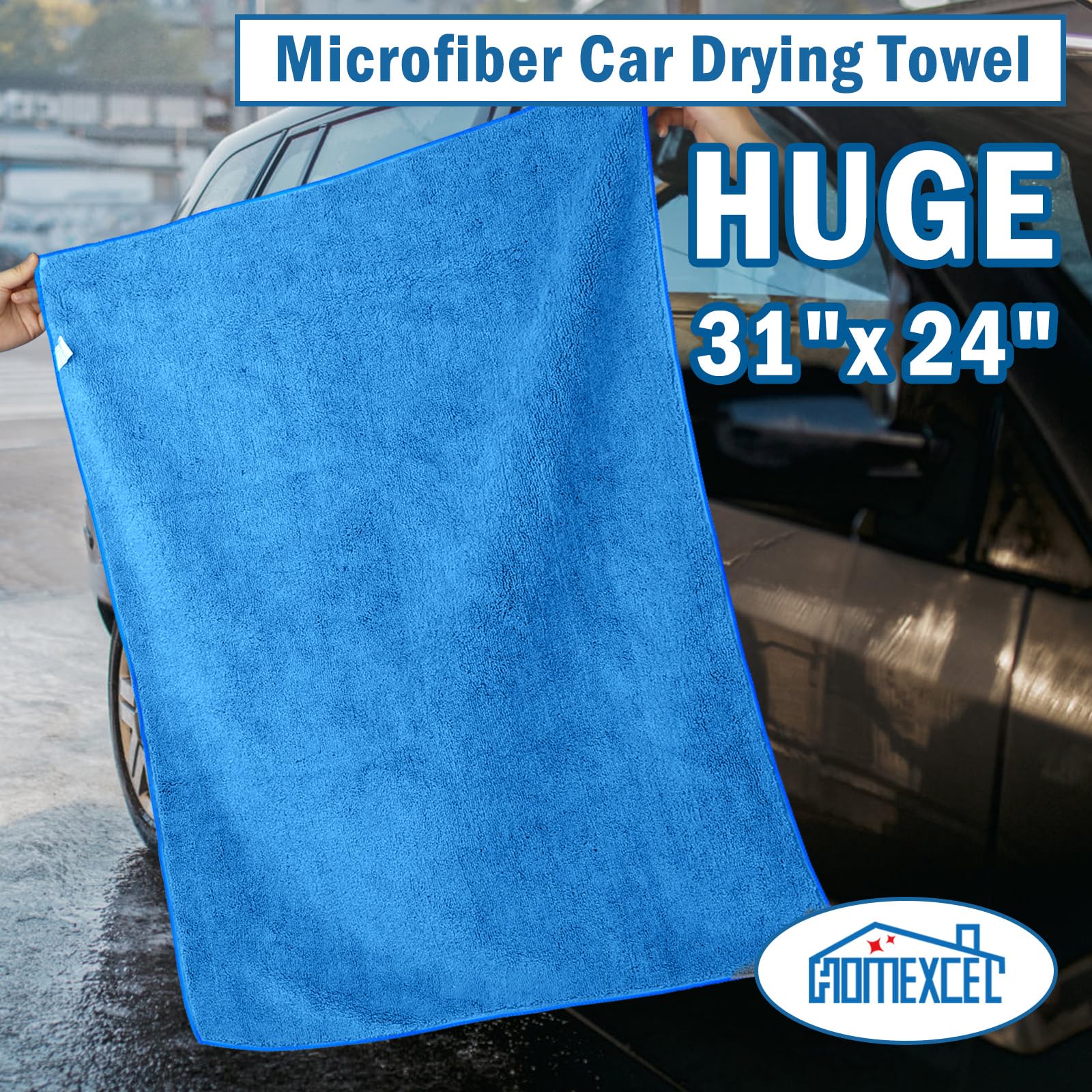Professional Large Microfiber Car Drying Towels 2 Pack (2 Count)