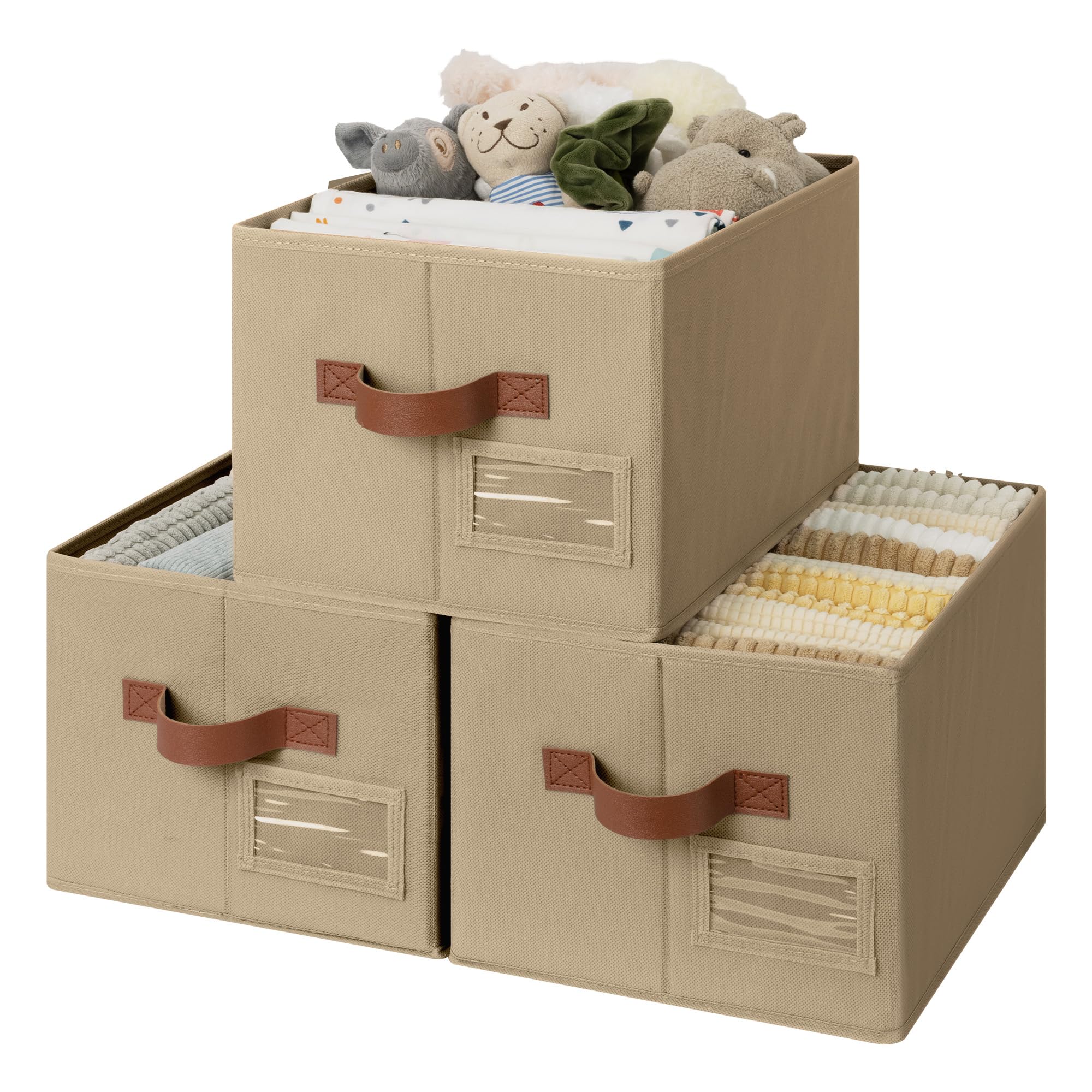 Closet Storage Bins with Label (3 Count)