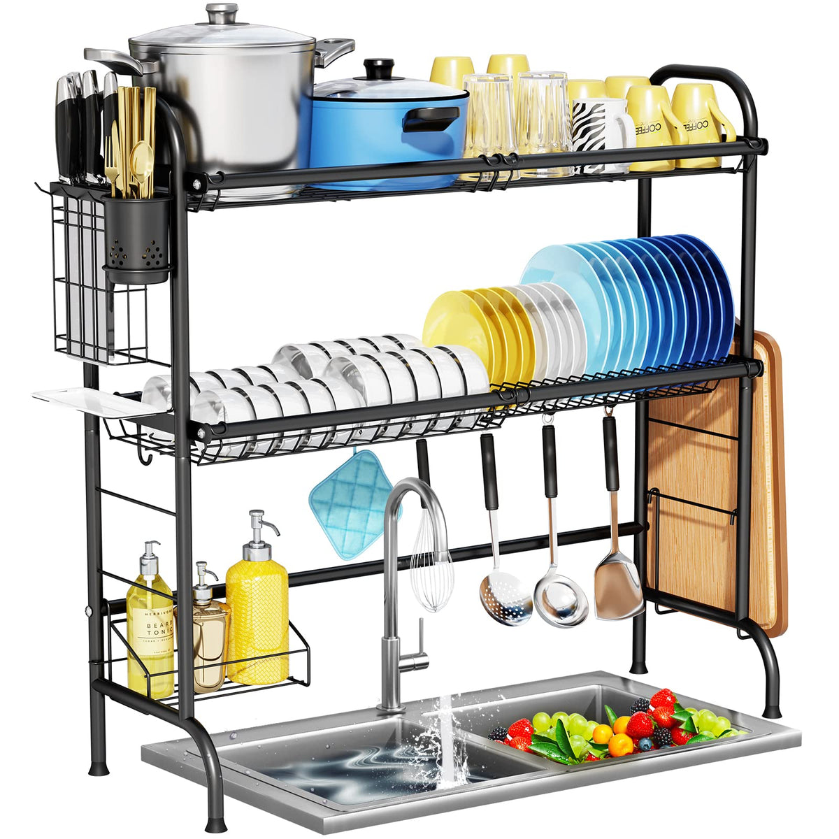 3 Tier Over The Sink Dish Drying Rack