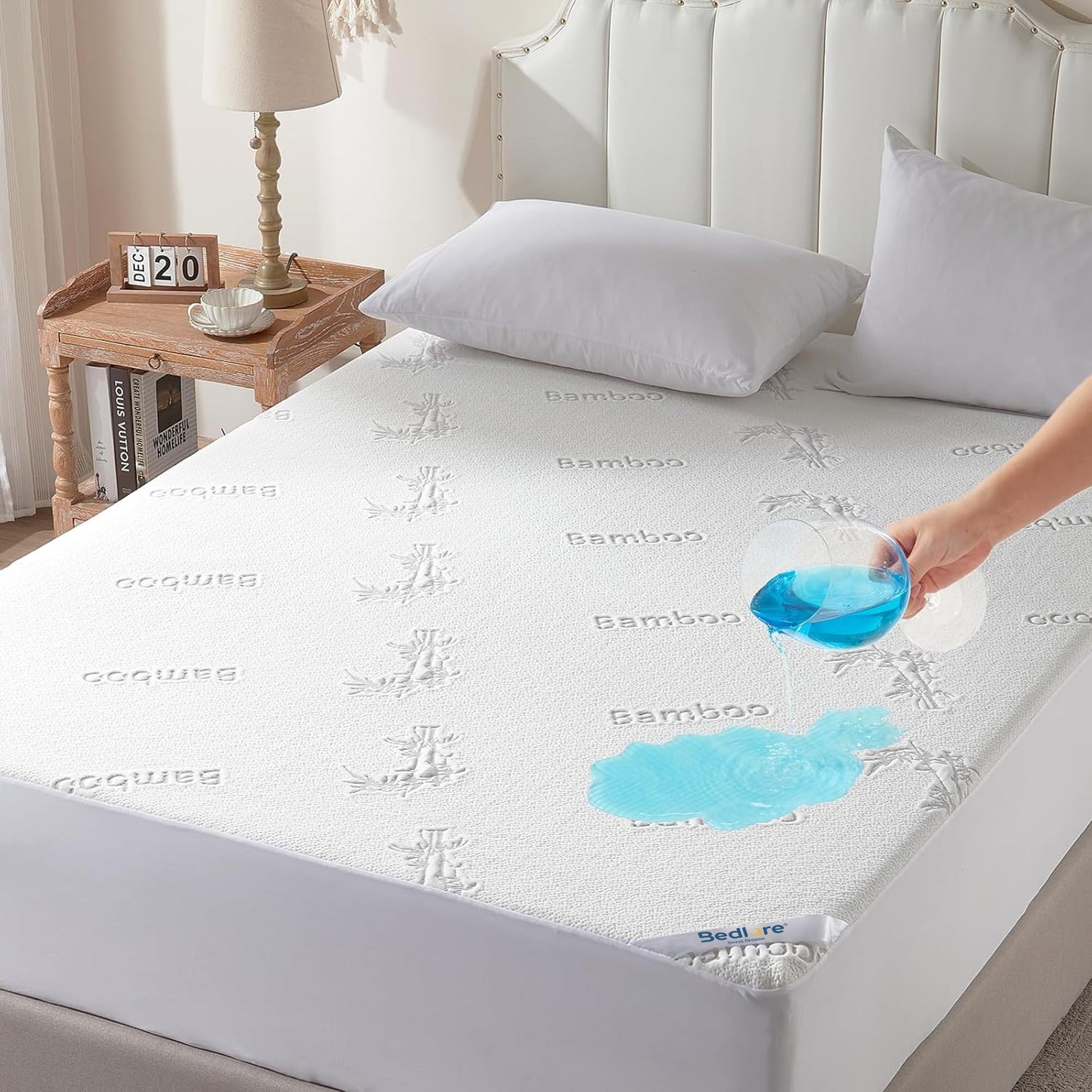 California King Size Waterproof Mattress Protector Bamboo Viscose