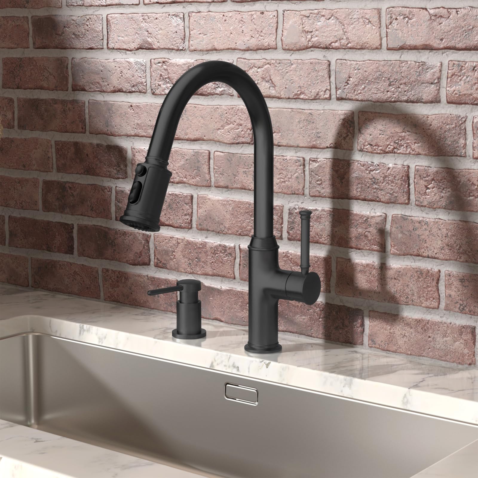 Black Soap Dispenser for Kitchen Sink