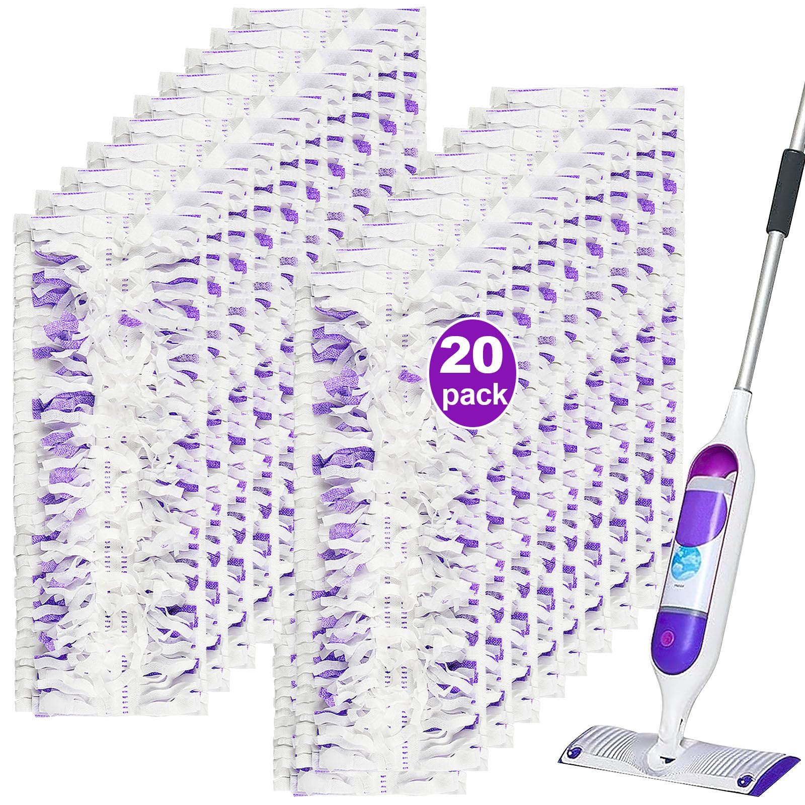 20 Count Disposable Power mop Pads Compatible with Swiffer