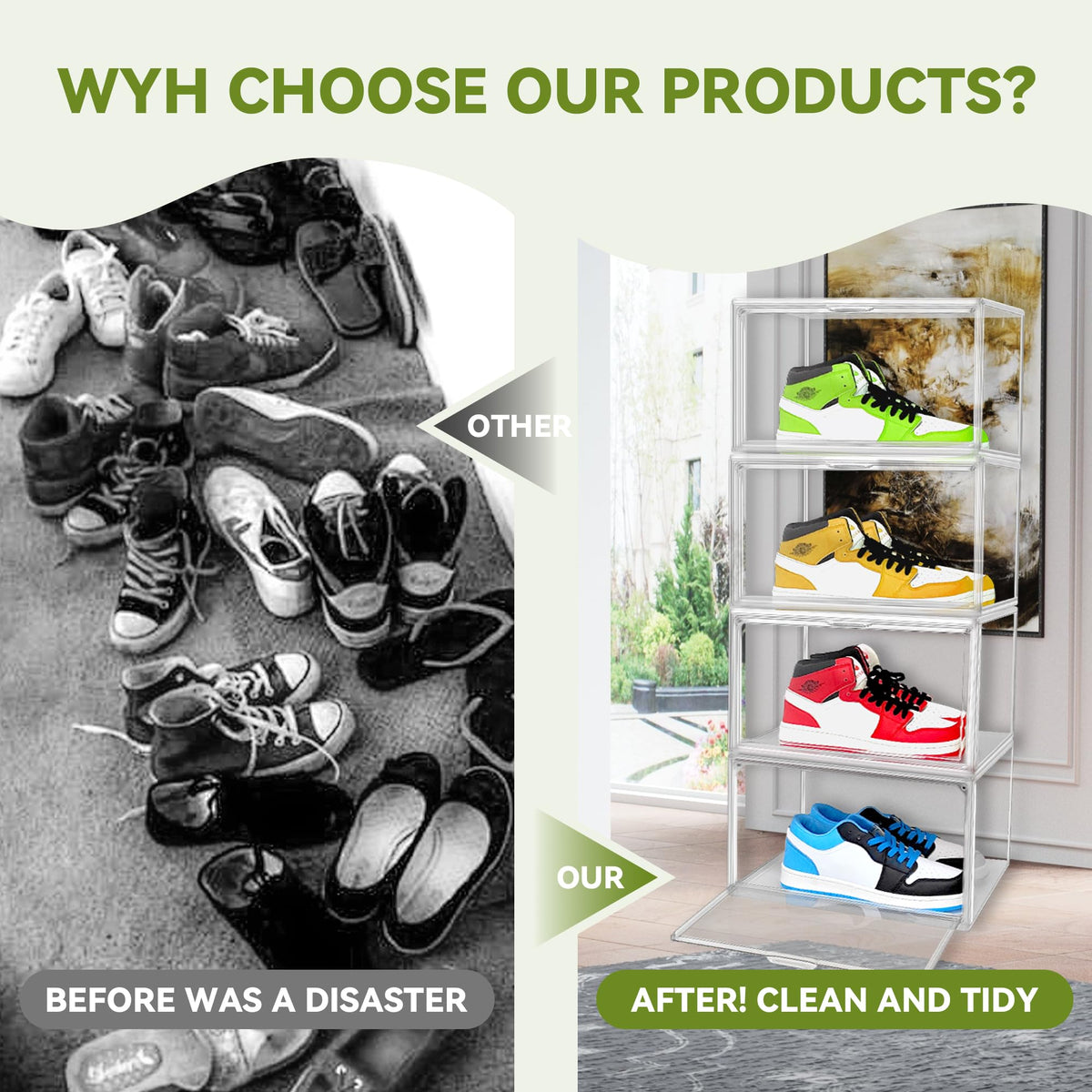 1 Pack Clear Plastic Shoe Boxes
