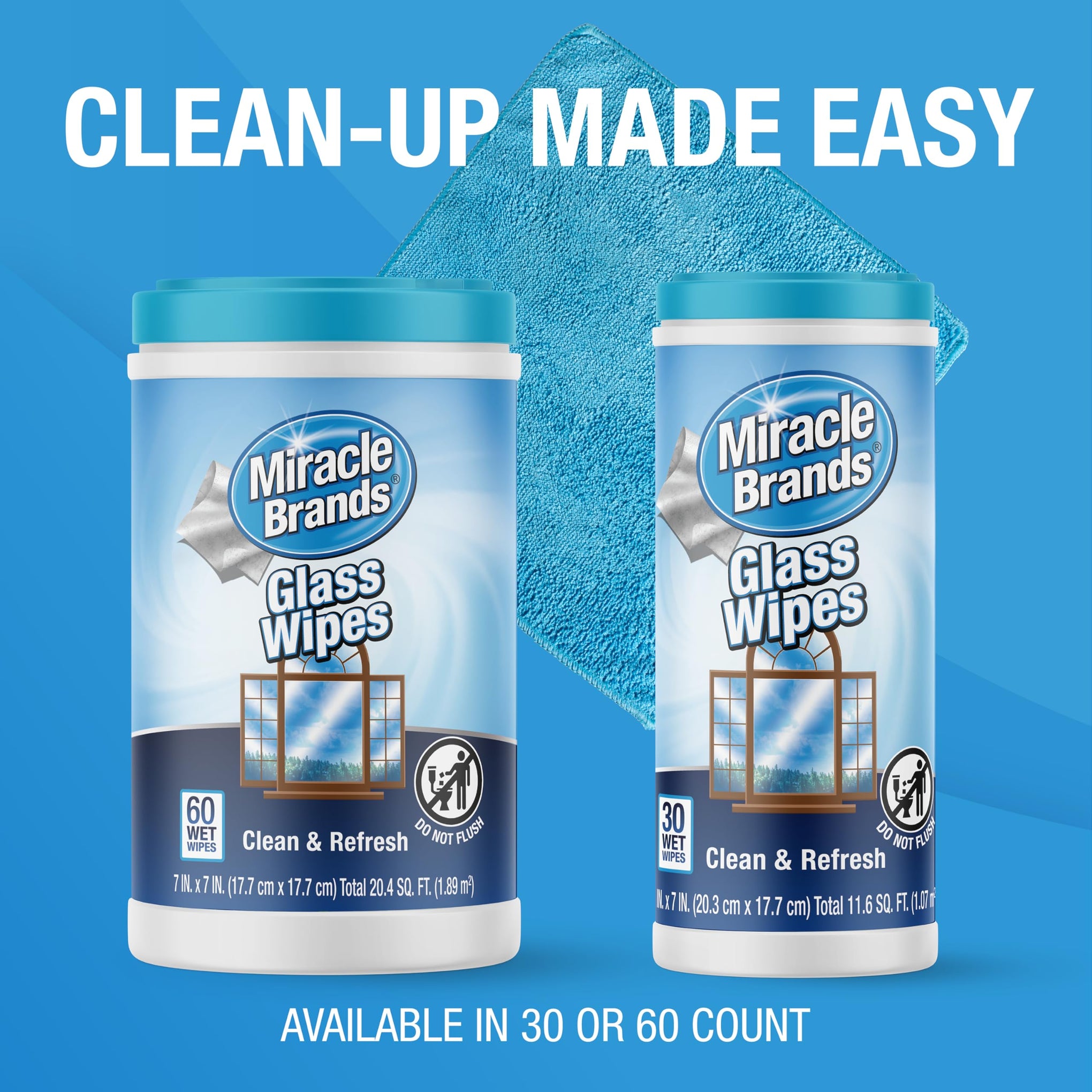 for Glass Disposable and Streak Free Cleaning Wipes for Mirrors (30 Count)