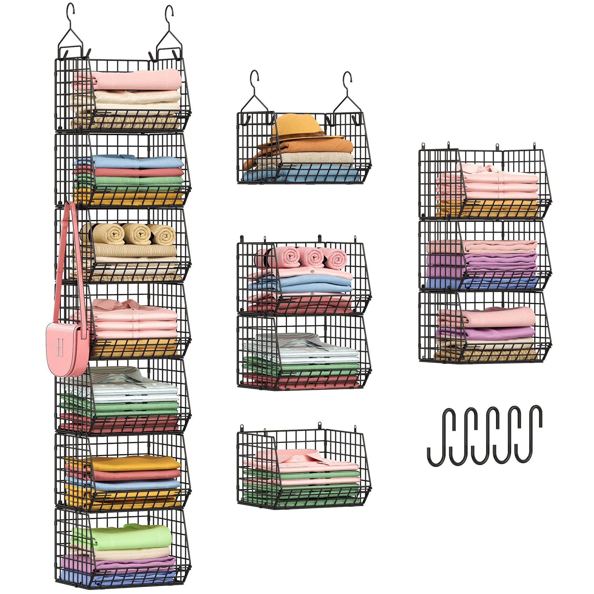 7 Tier Foldable Hanging Closet Organizer and Storage (7 Count)