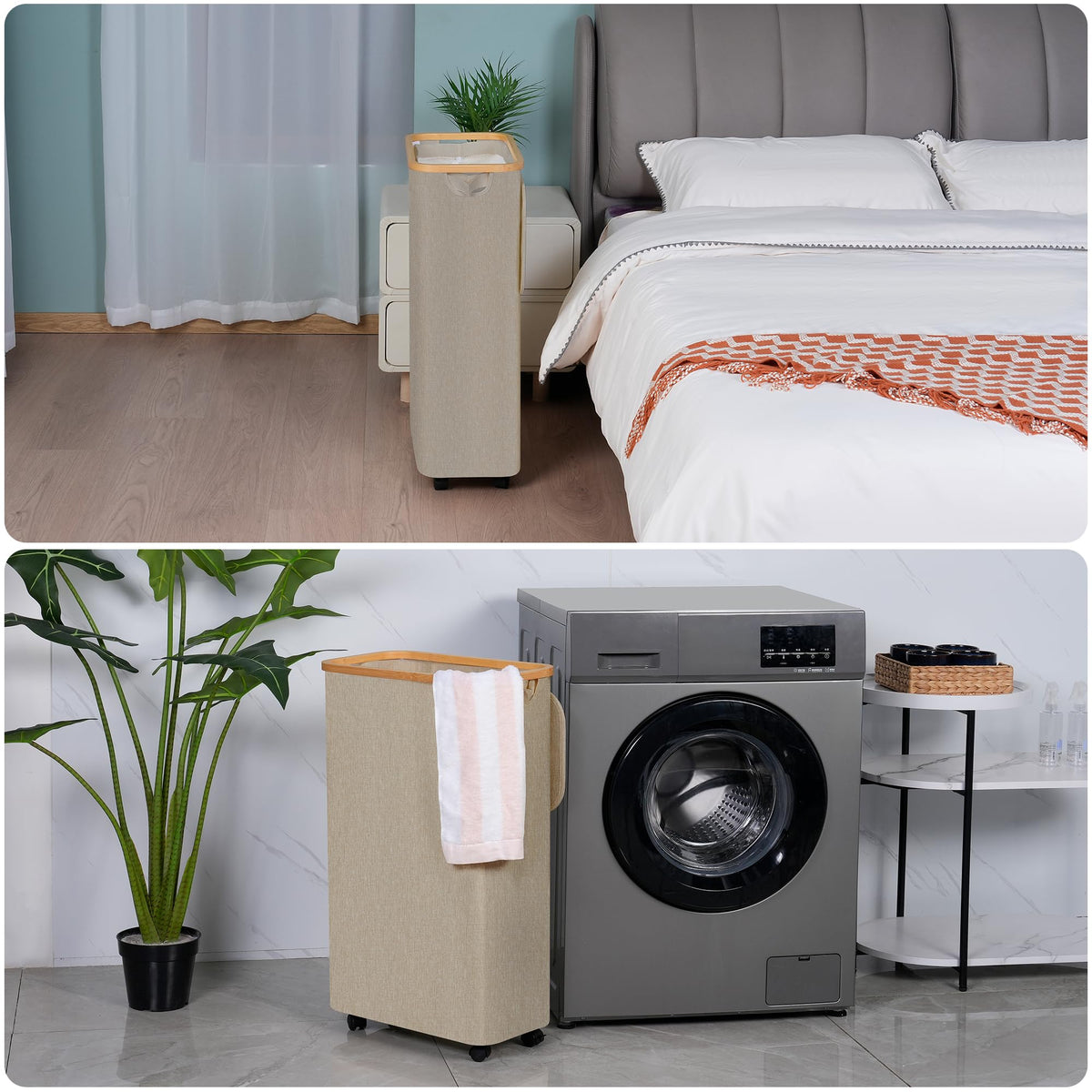 Slim Laundry Hamper with Wheels
