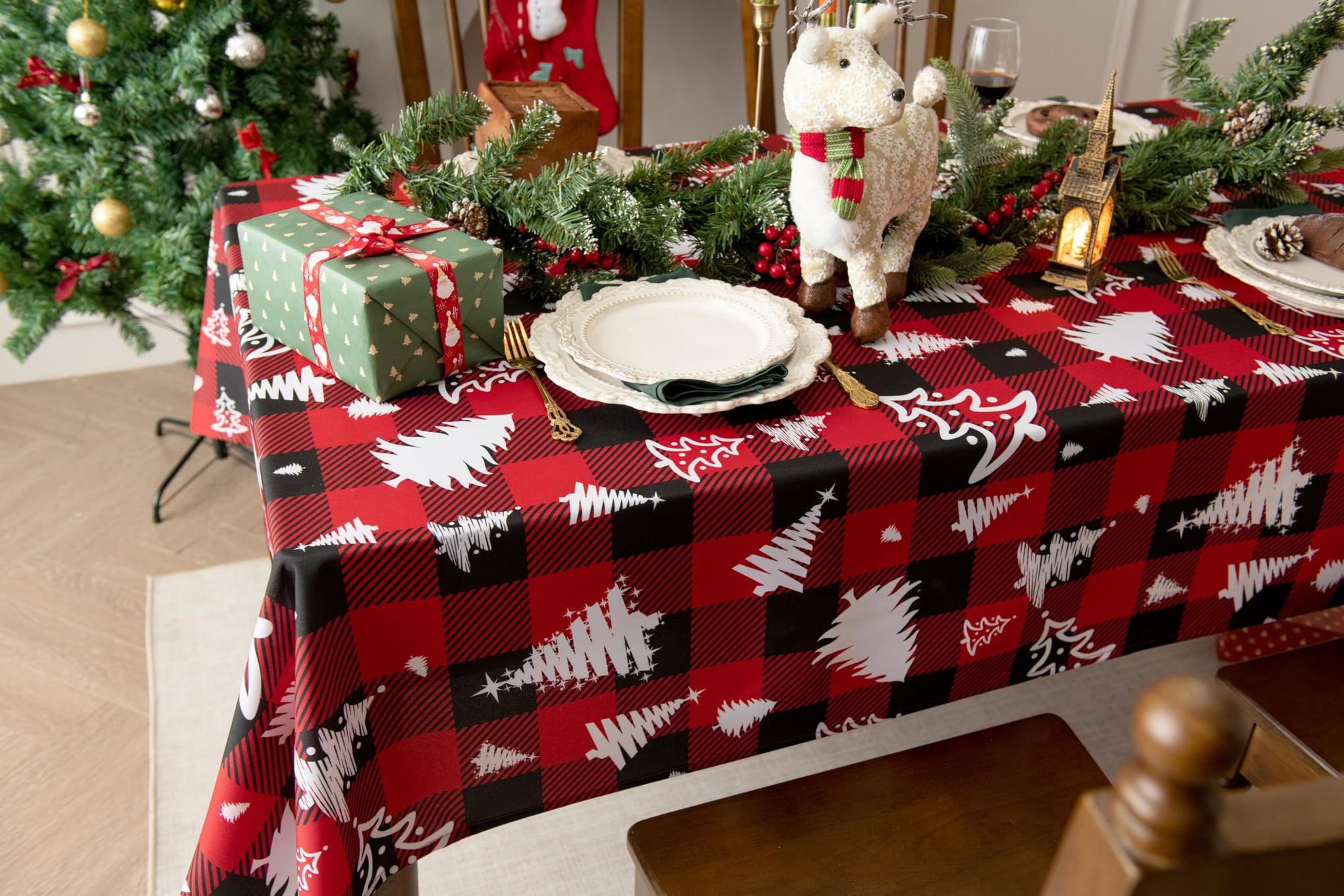 Waterproof Checkered Tablecloth Fabric