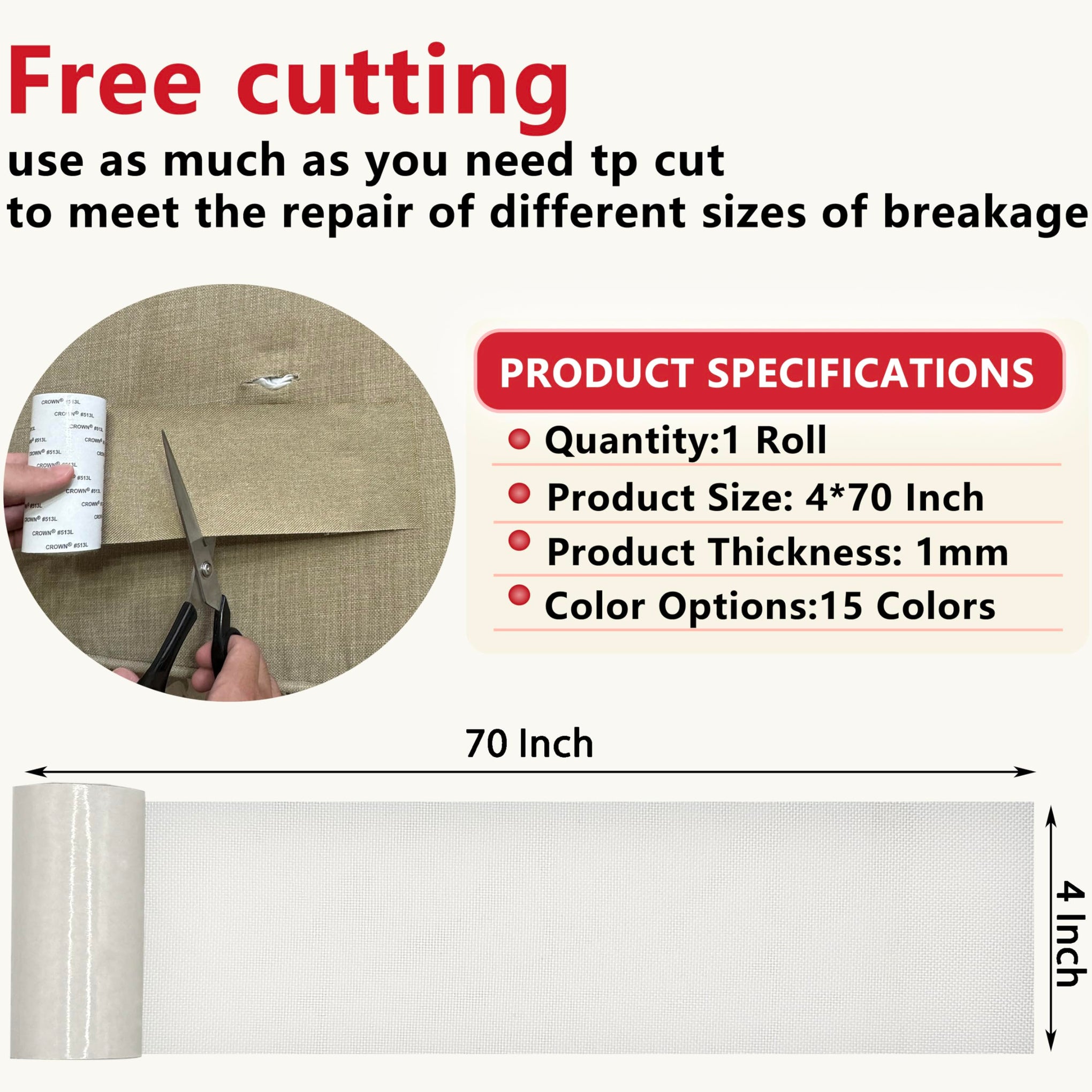 Linen Repair Tape 4x70 Inch Self