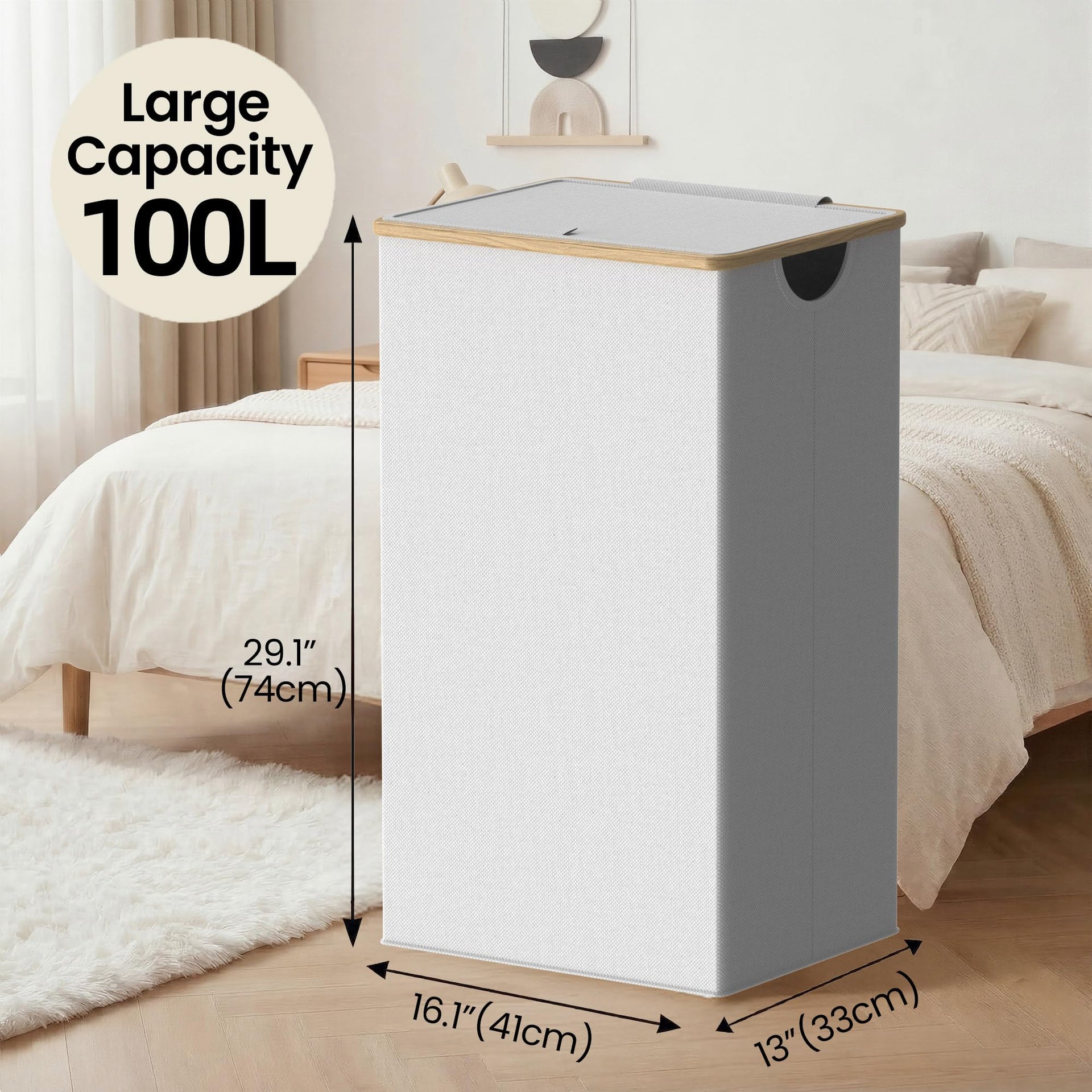 Laundry Basket with Lid and Removable Bag
