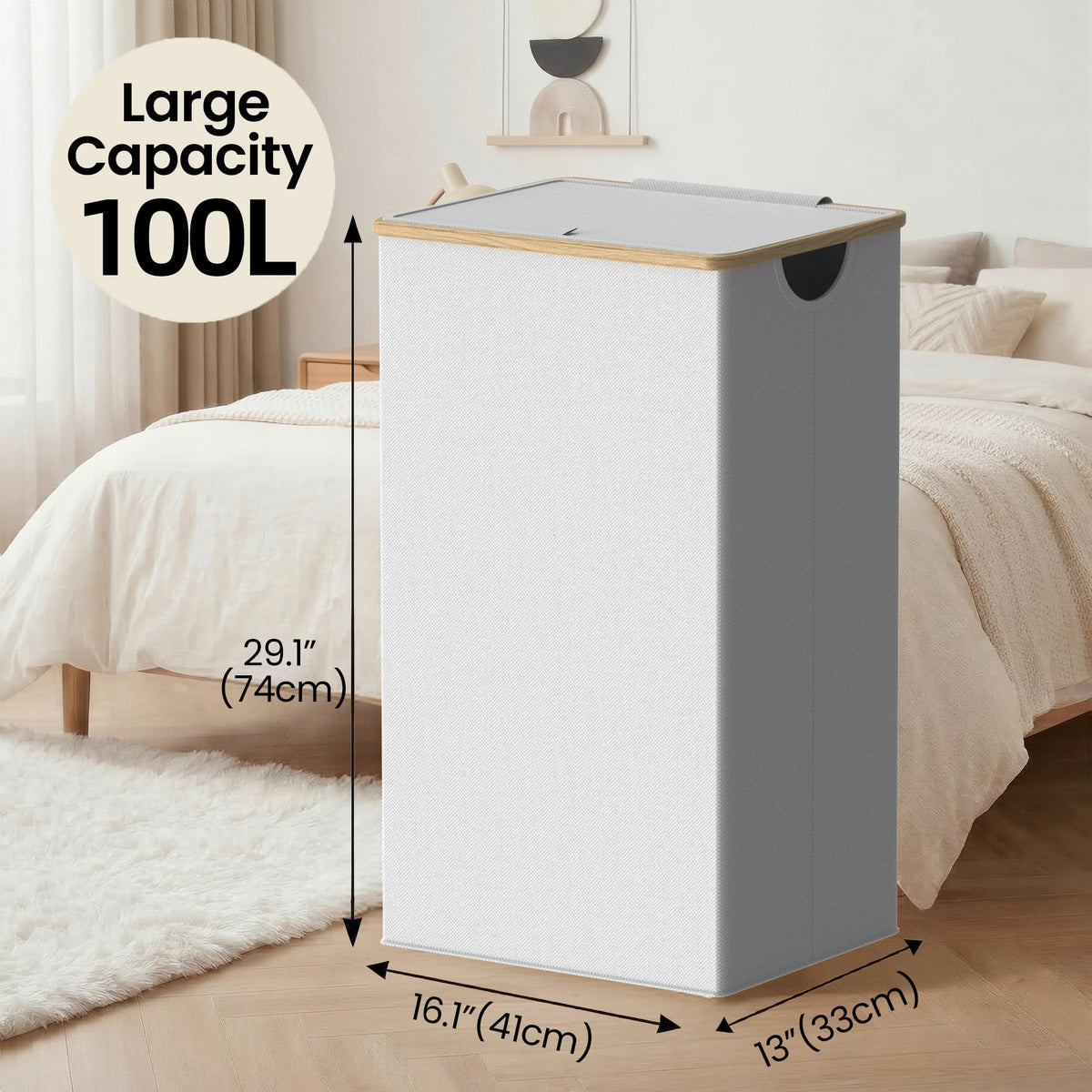 Laundry Basket with Lid and Removable Bag