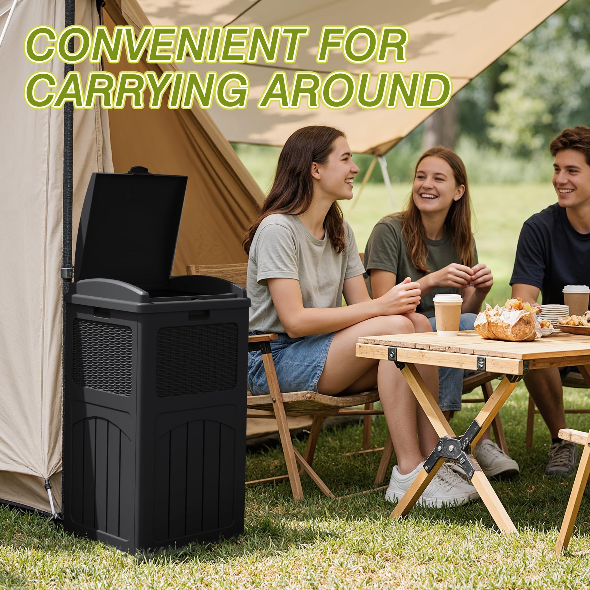 33 Gallon Outdoor Trash Can with Lid (3 Count)