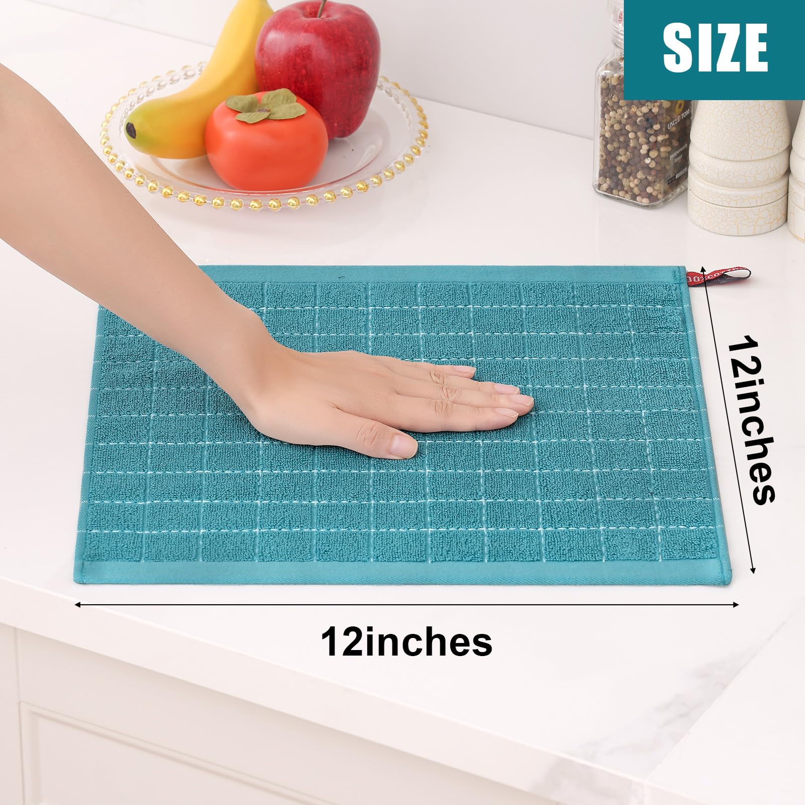100% Cotton Terry Kitchen Dish Cloths (8 Count)