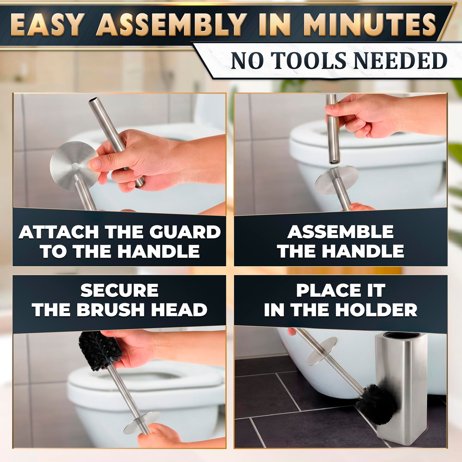 Toilet Brush and Holder Set