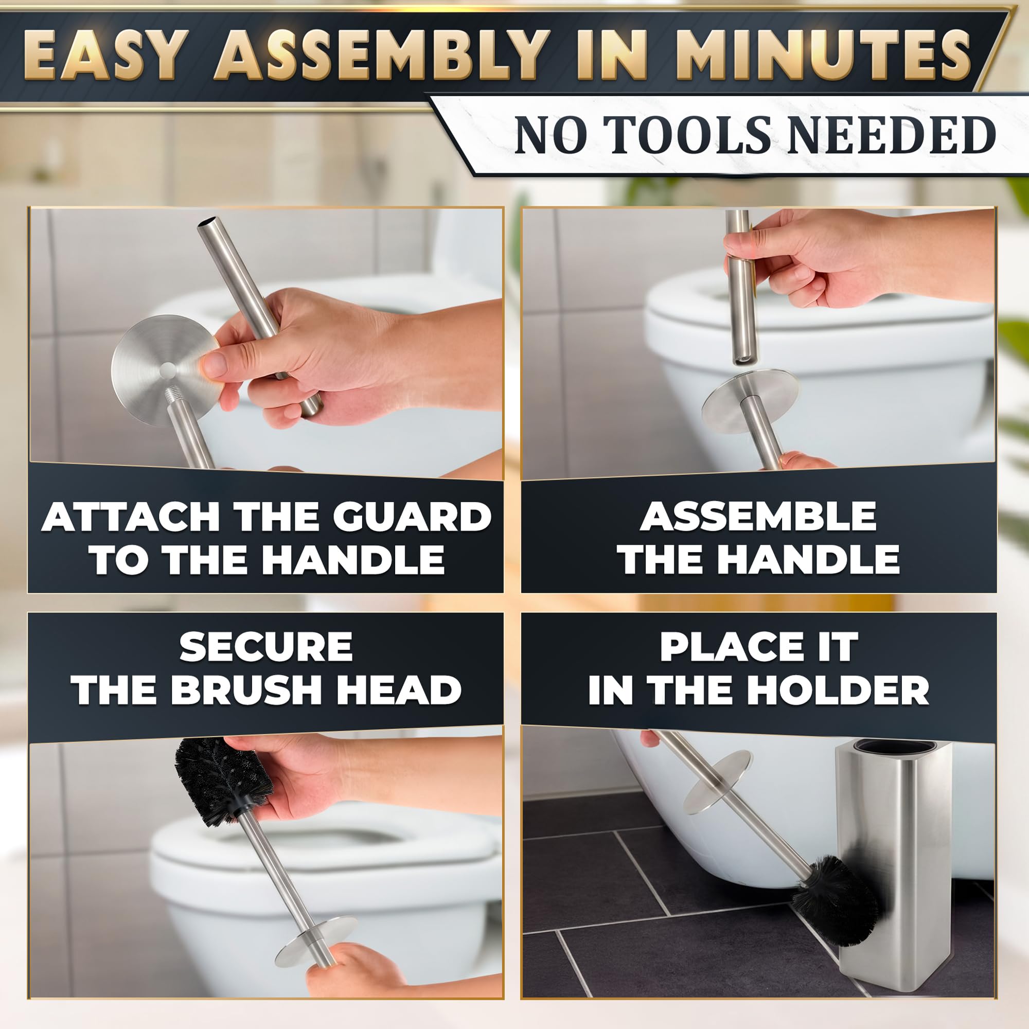 Toilet Brush and Holder Set