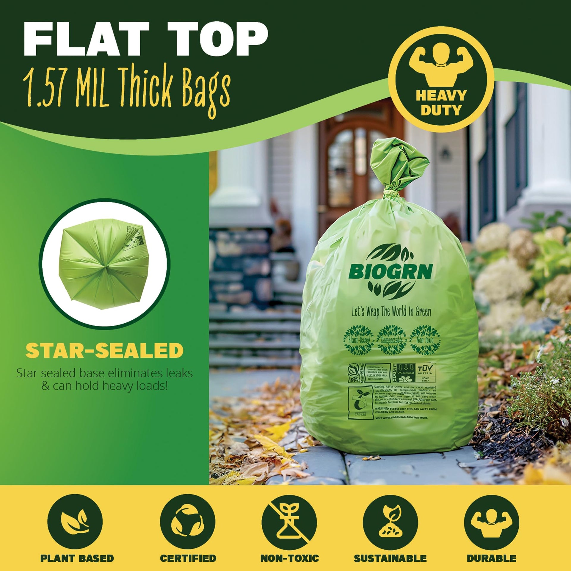 50 55 Gallon Compostable Trash Bags (12 Count)