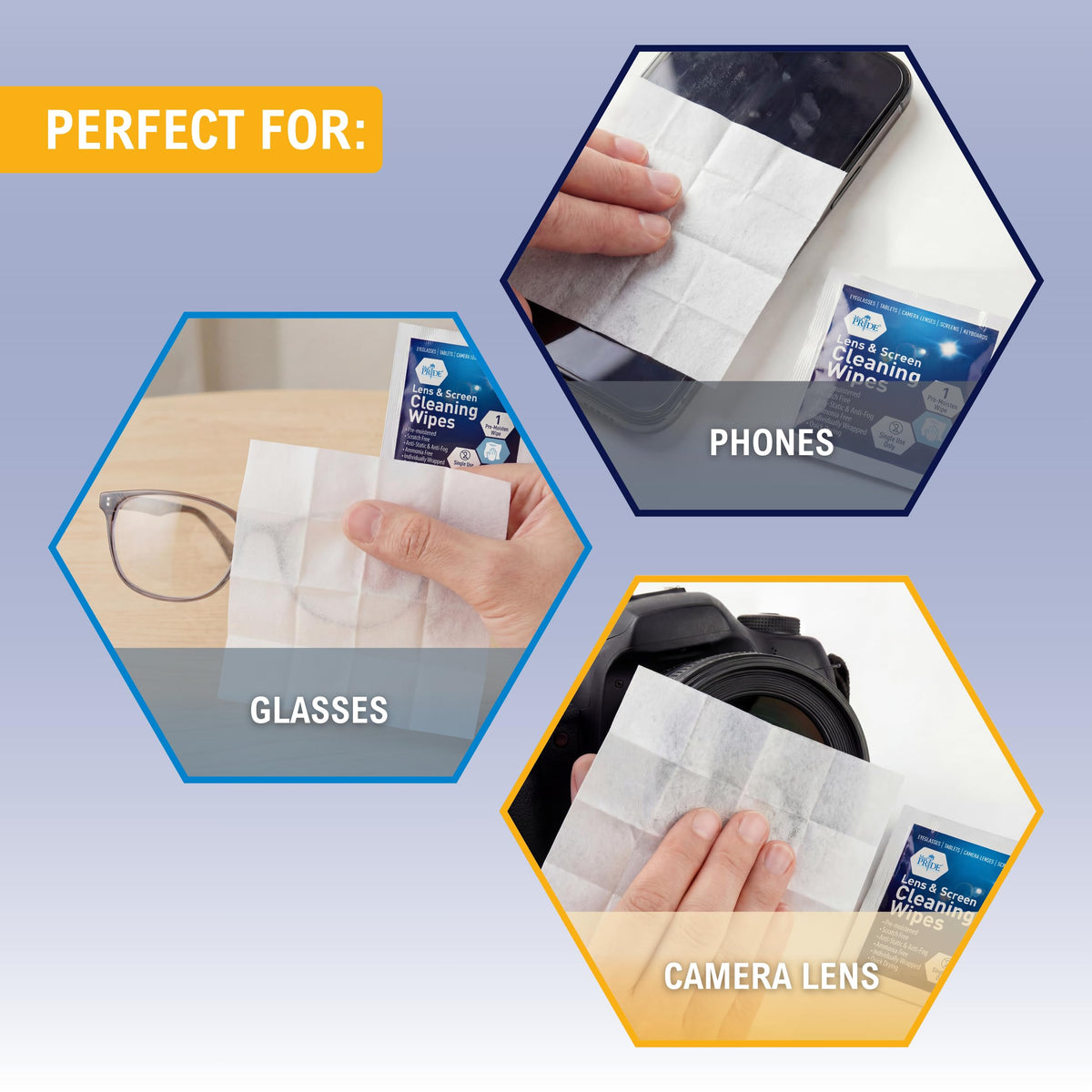 Anti Fog Lens and Screen Cleaning Wipes for Eyeglasses