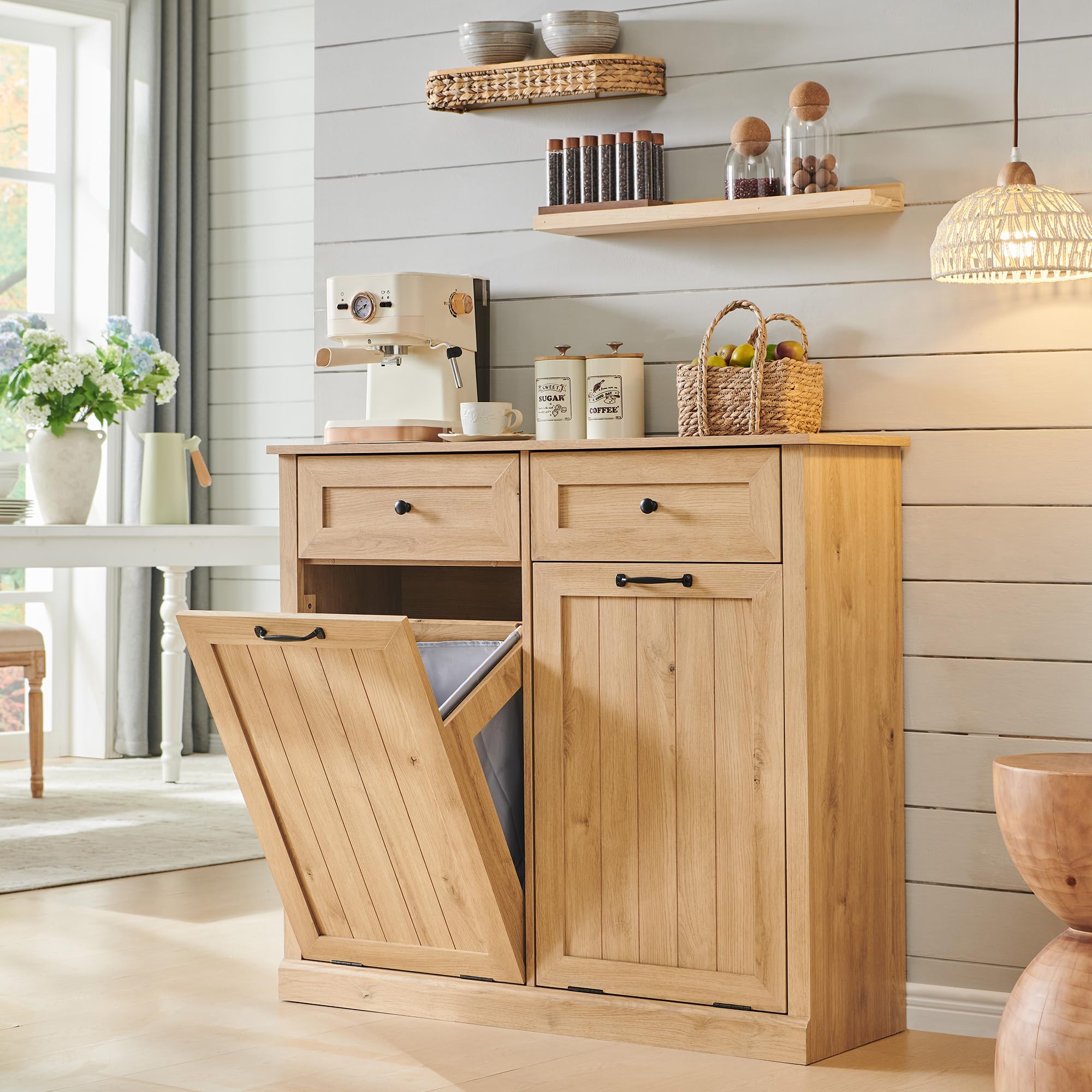 Double Tilt Out Laundry Hamper Cabinet