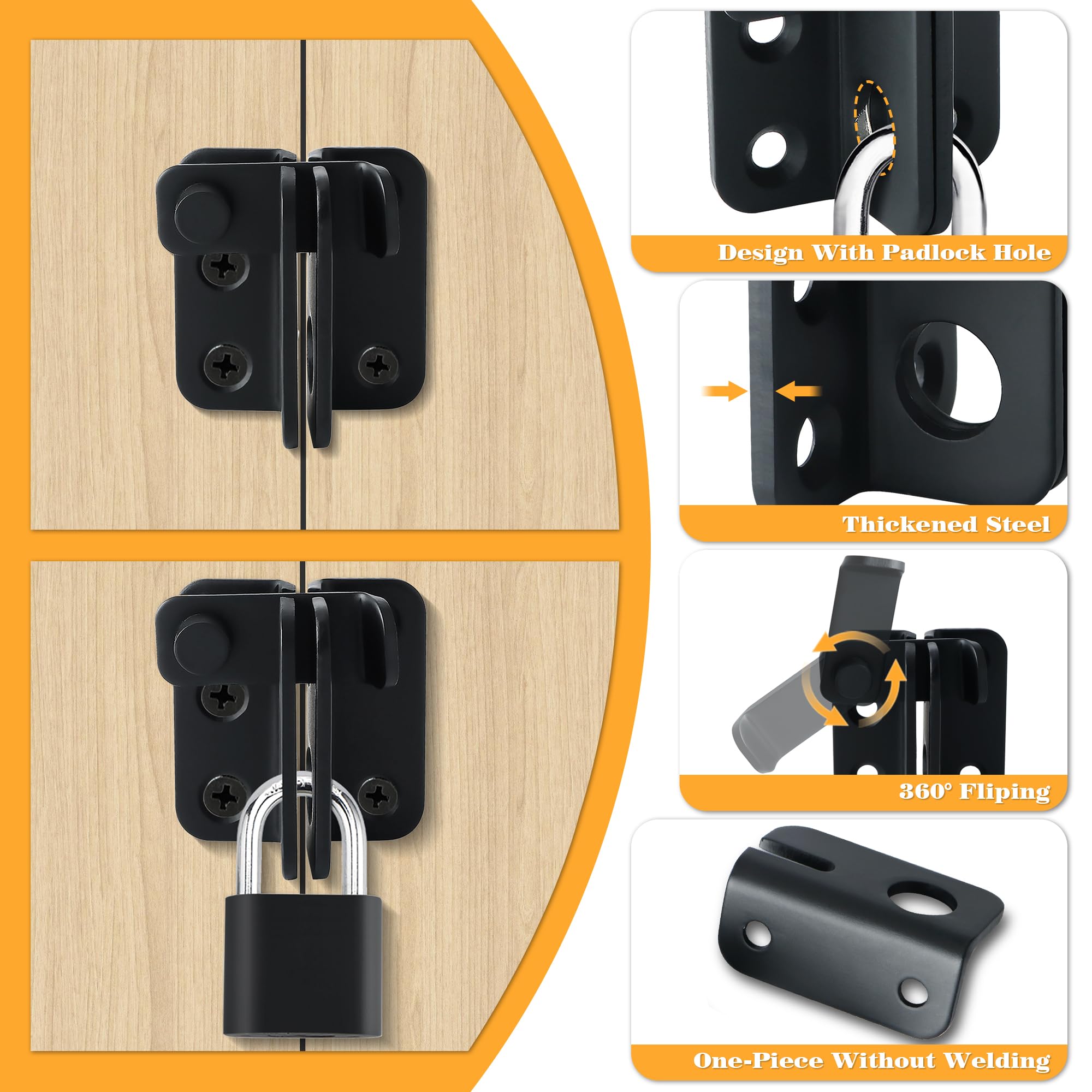 Black Flip Latch Gate Latch