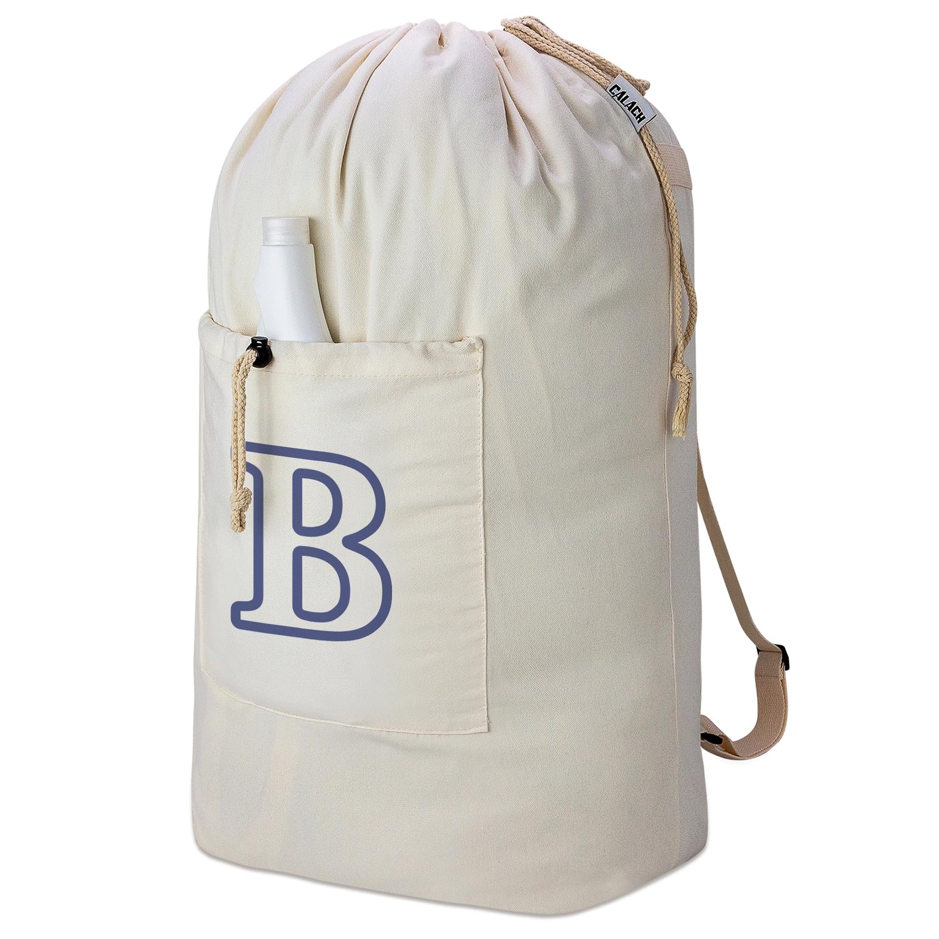 Laundry Bag Backpack Personalized Initial Canvas Laundry Bag