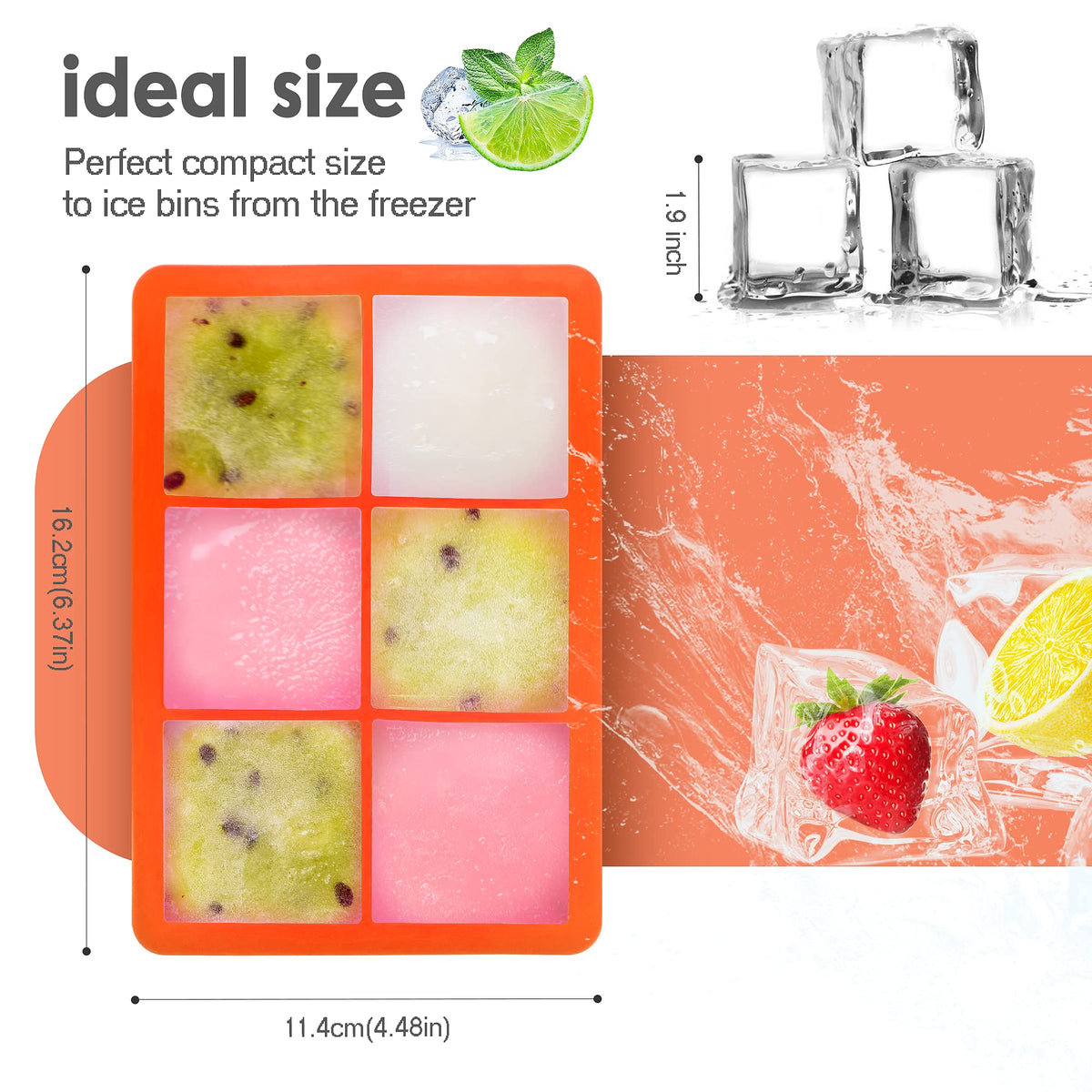 Silicone Ice Cube Trays with Lids (2 Count)